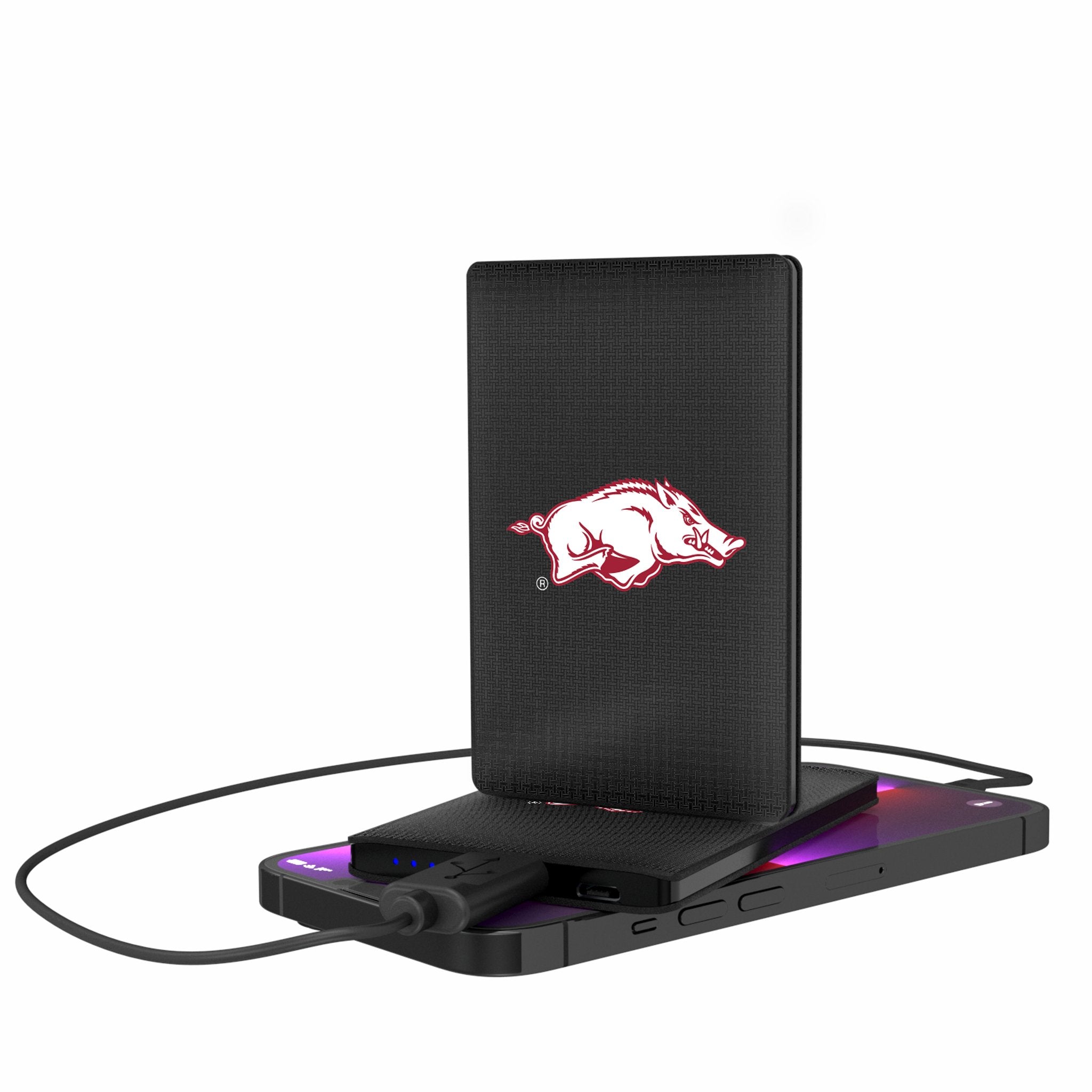 University of Arkansas Fayetteville Razorbacks Linen 2500mAh Credit Card Powerbank - Sports Gifts, Sports Memorabilia, Sports Collectibles, Fan Shop
