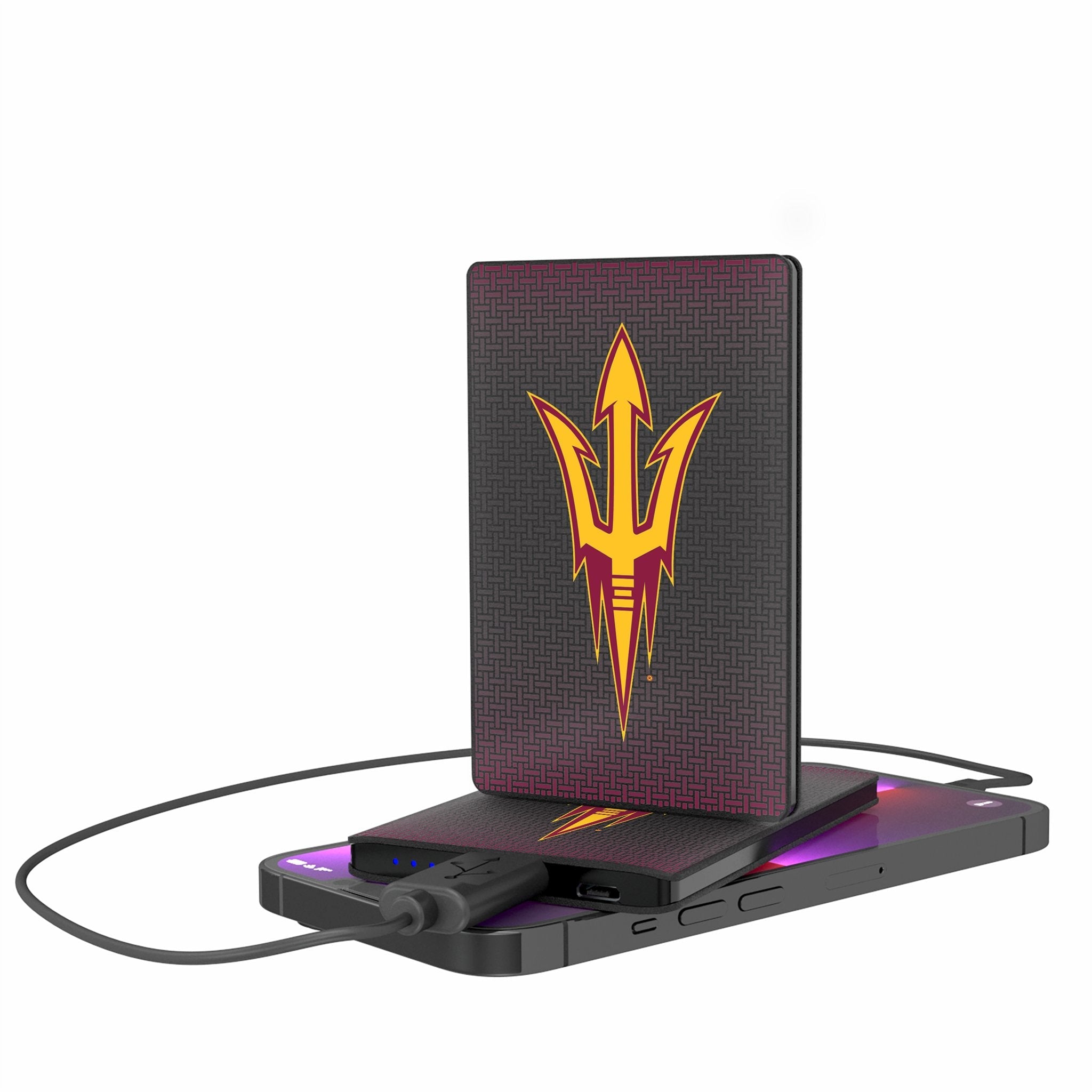 Arizona State University Sun Devils Linen 2500mAh Credit Card Powerbank - Sports Gifts, Sports Memorabilia, Sports Collectibles, Fan Shop