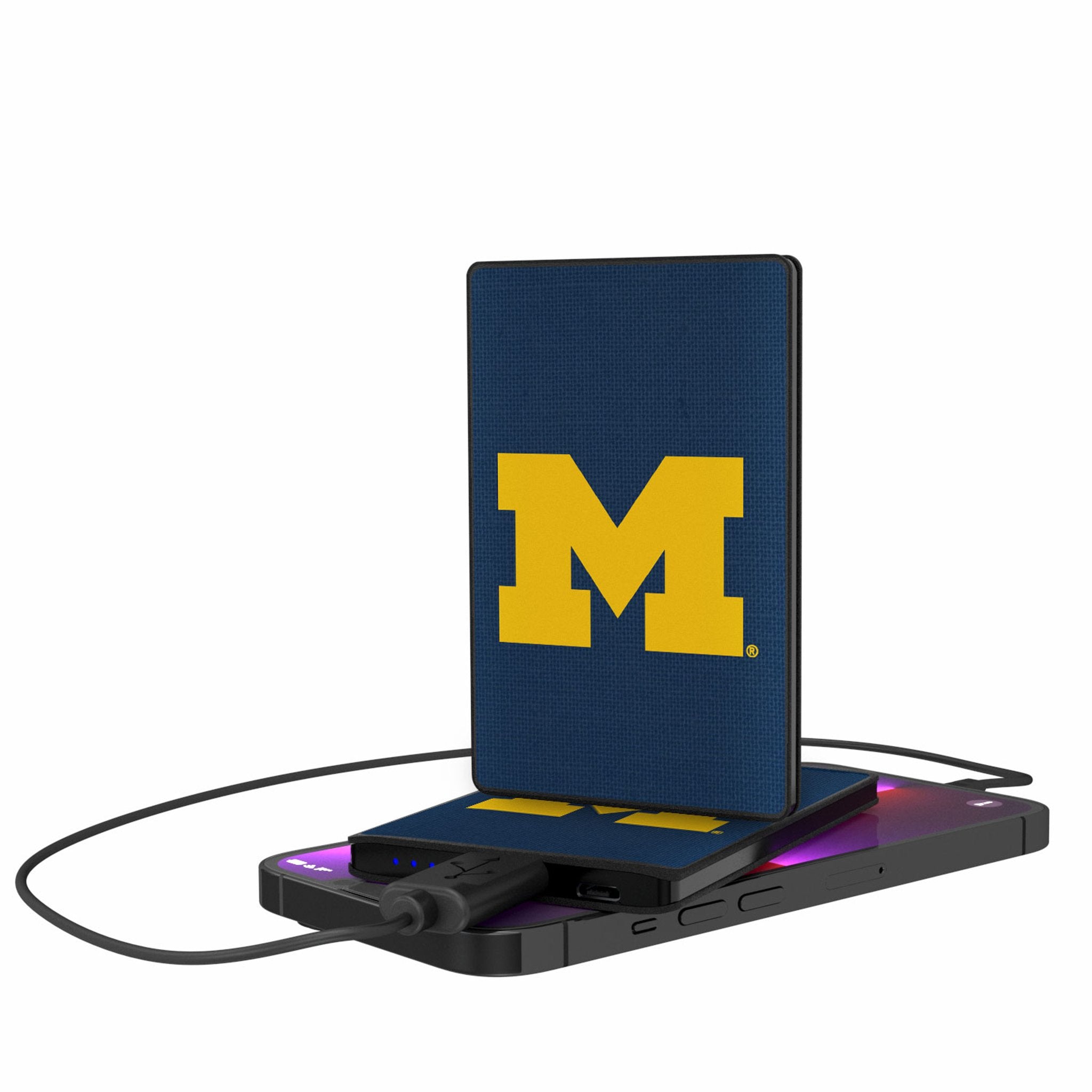 University of Michigan Wolverines Solid 2500mAh Credit Card Powerbank - Sports Gifts, Sports Memorabilia, Sports Collectibles, Fan Shop