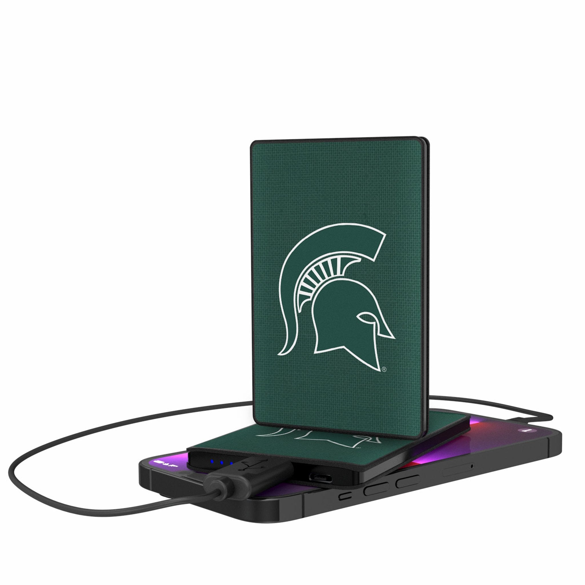 Michigan State University Spartans Solid 2500mAh Credit Card Powerbank - Sports Gifts, Sports Memorabilia, Sports Collectibles, Fan Shop