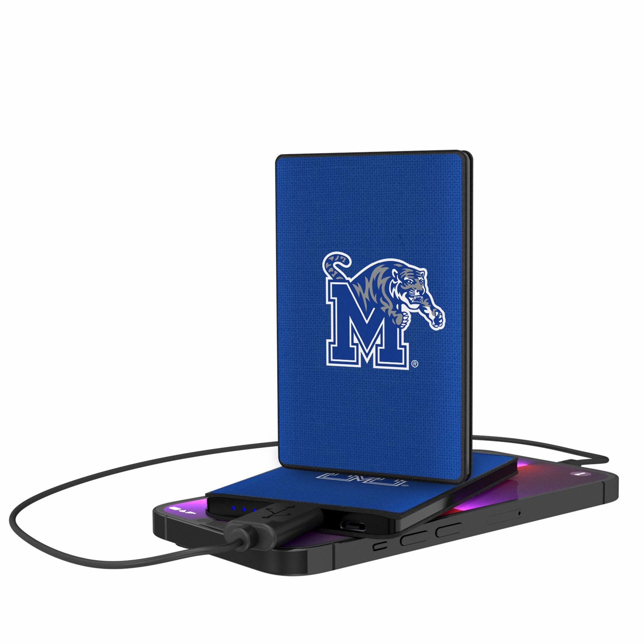 University of Memphis Tigers Solid 2500mAh Credit Card Powerbank - Sports Gifts, Sports Memorabilia, Sports Collectibles, Fan Shop