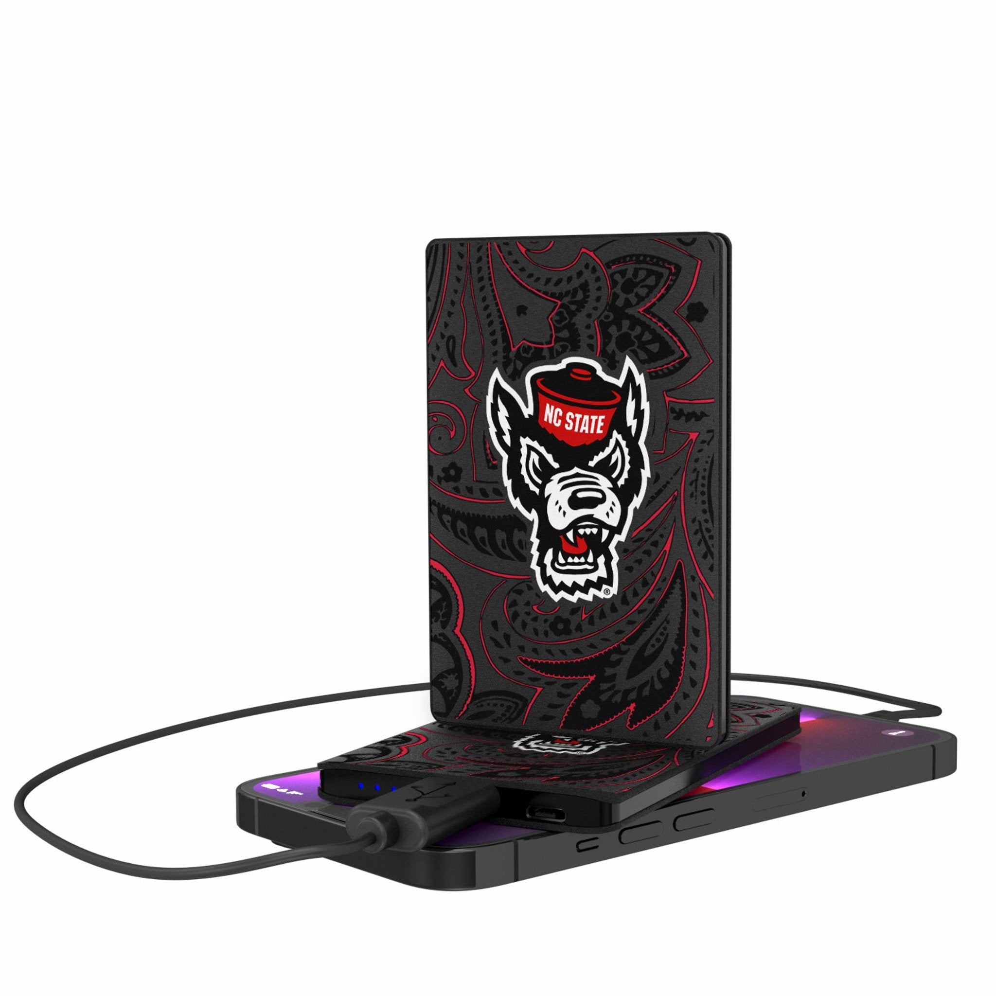 North Carolina State University Wolfpack Paisley 2500mAh Credit Card Powerbank - Sports Gifts, Sports Memorabilia, Sports Collectibles, Fan Shop