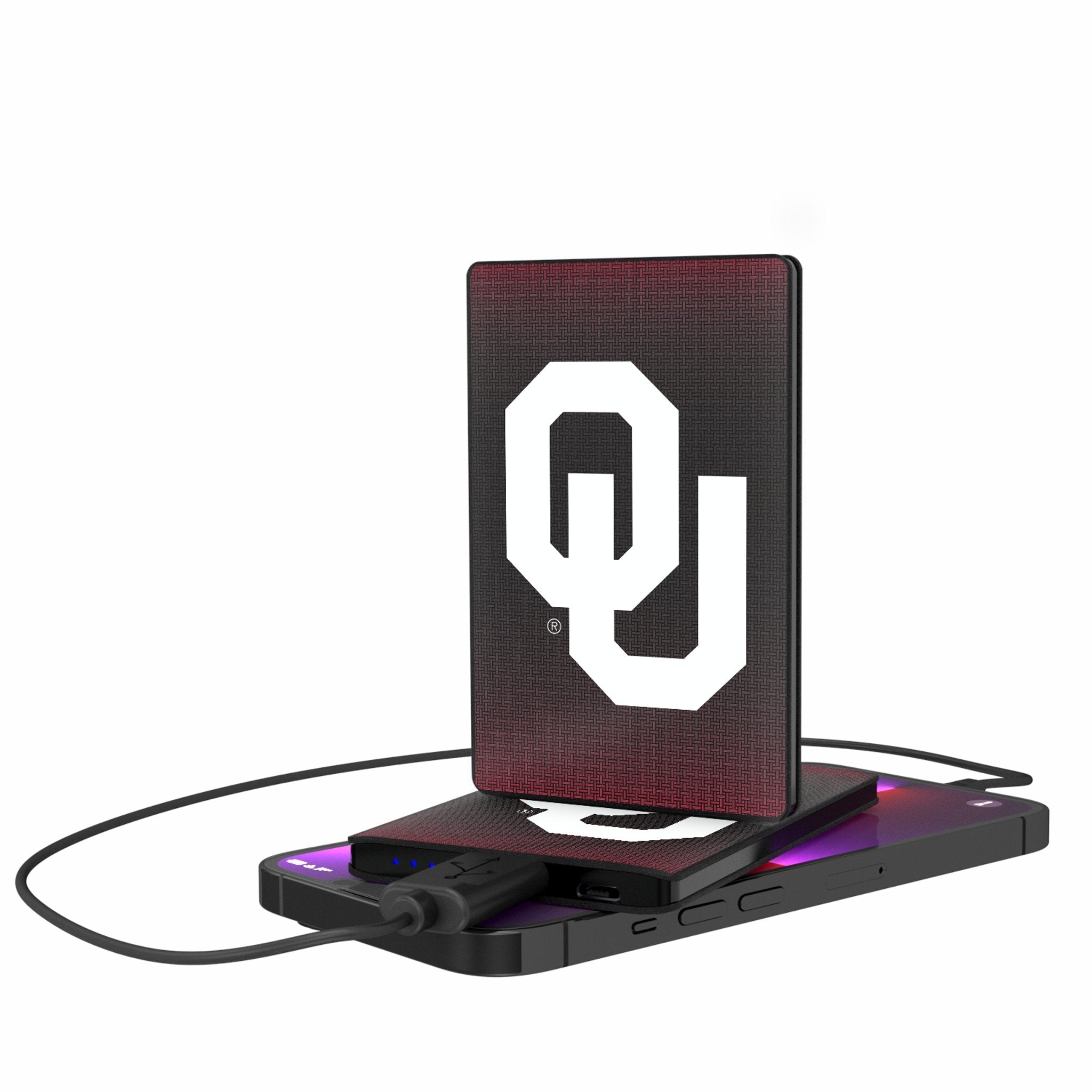 University of Oklahoma Sooners Linen 2500mAh Credit Card Powerbank - Sports Gifts, Sports Memorabilia, Sports Collectibles, Fan Shop