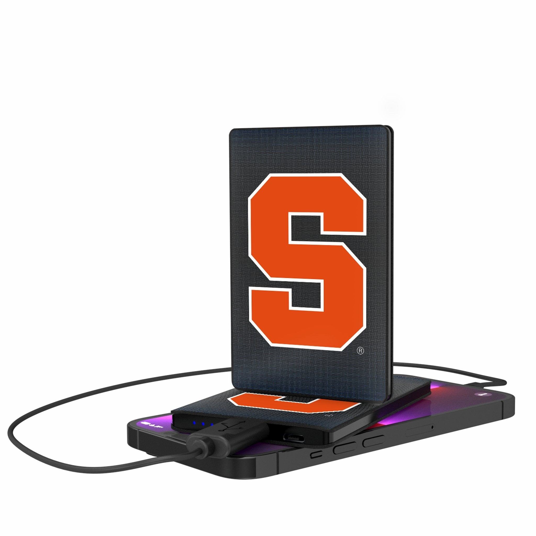 Syracuse University Orange Linen 2500mAh Credit Card Powerbank - Sports Gifts, Sports Memorabilia, Sports Collectibles, Fan Shop