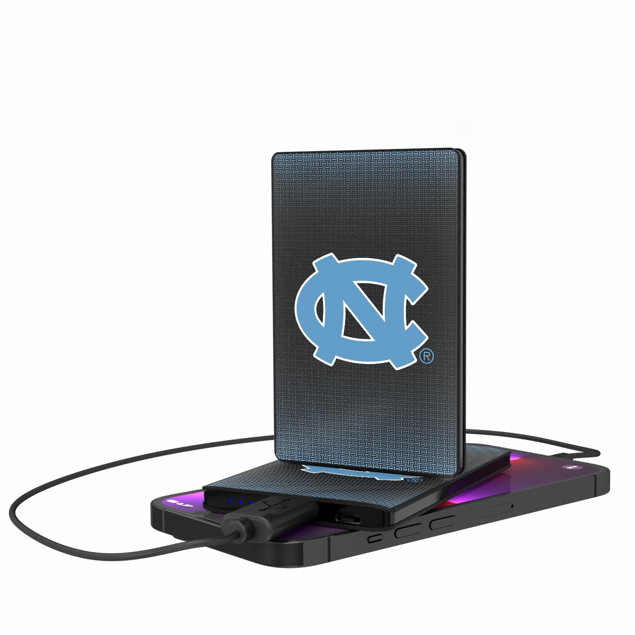 University of North Carolina Tar Heels Linen 2500mAh Credit Card Powerbank - Sports Gifts, Sports Memorabilia, Sports Collectibles, Fan Shop