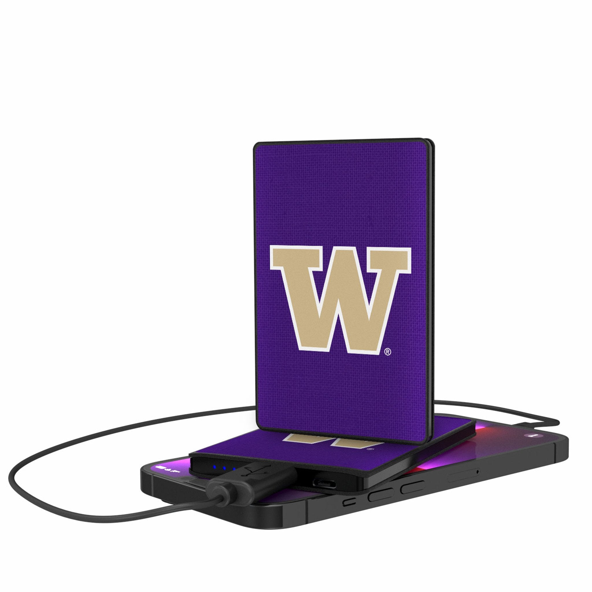 University of Washington Huskies Solid 2500mAh Credit Card Powerbank - Sports Gifts, Sports Memorabilia, Sports Collectibles, Fan Shop