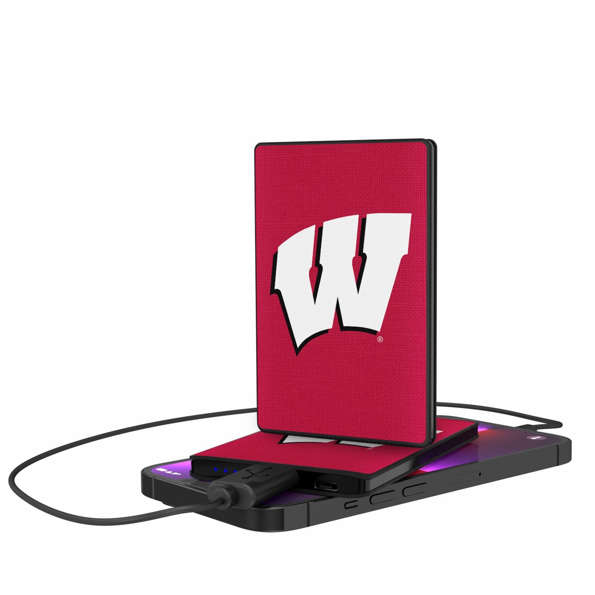 University of Wisconsin Badgers Solid 2500mAh Credit Card Powerbank - Sports Gifts, Sports Memorabilia, Sports Collectibles, Fan Shop