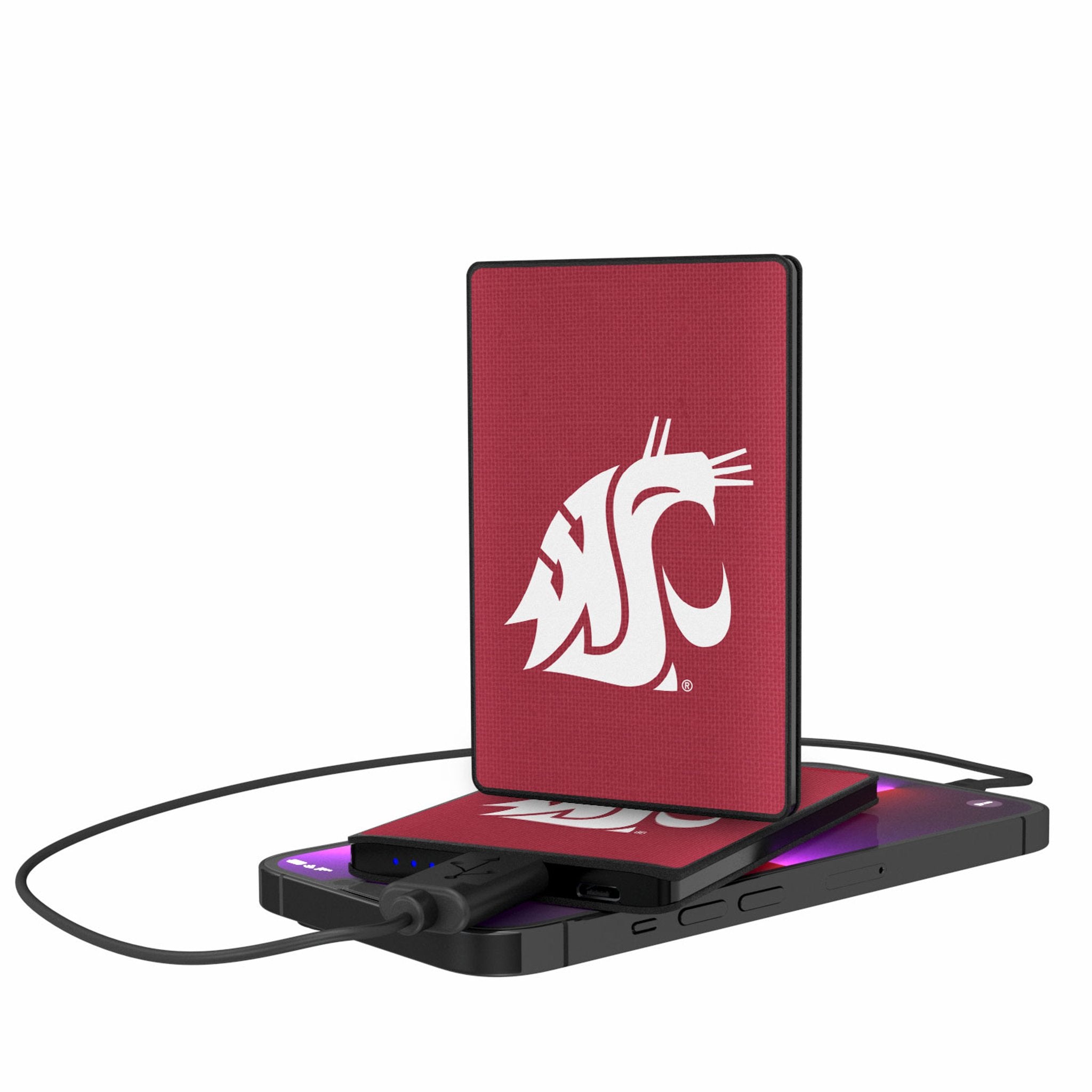 Washington State University Cougars Solid 2500mAh Credit Card Powerbank - Sports Gifts, Sports Memorabilia, Sports Collectibles, Fan Shop