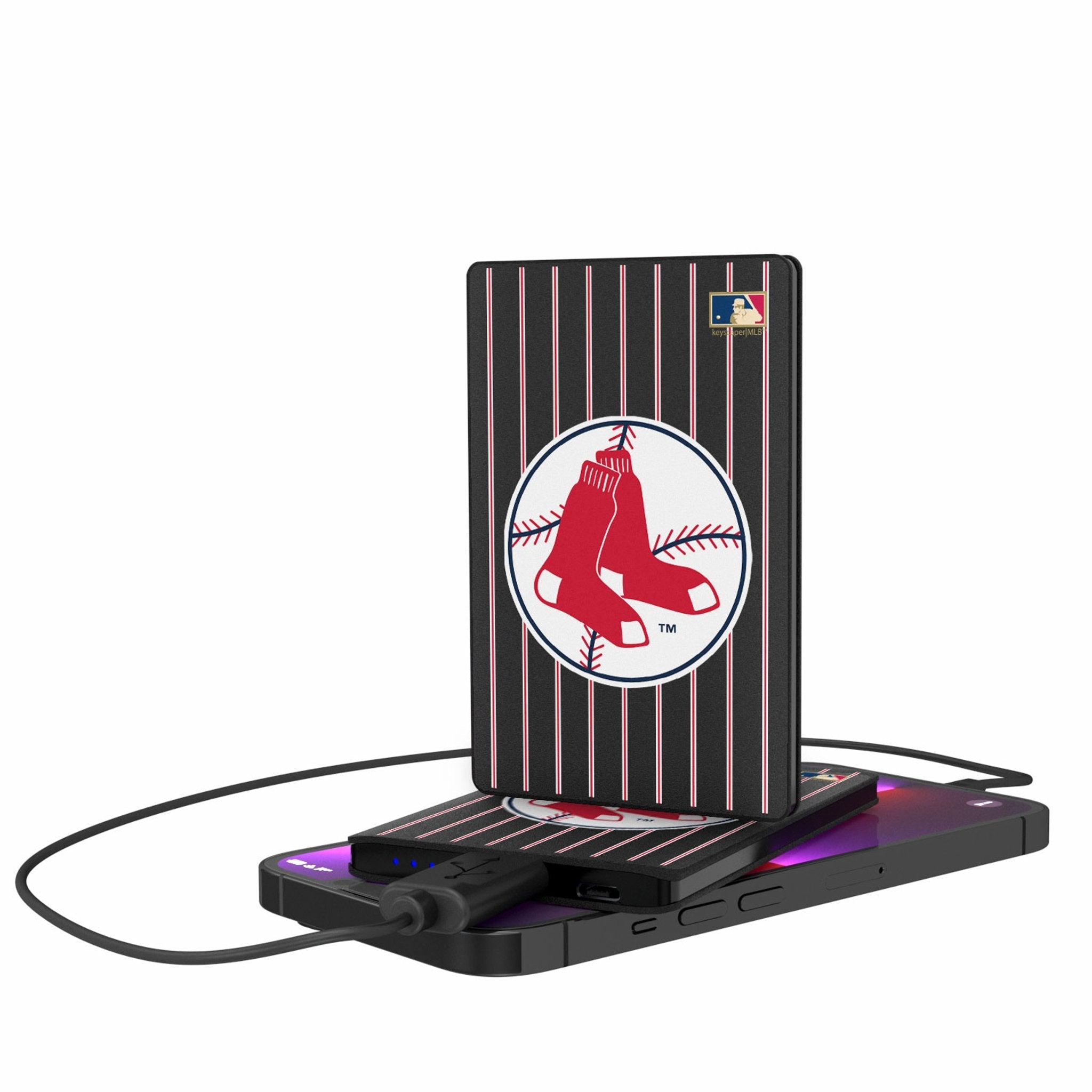Boston Red Sox 1970-1975 - Cooperstown Collection Pinstripe 2500mAh Credit Card Powerbank - Sports Gifts, Sports Memorabilia, Sports Collectibles, Fan Shop