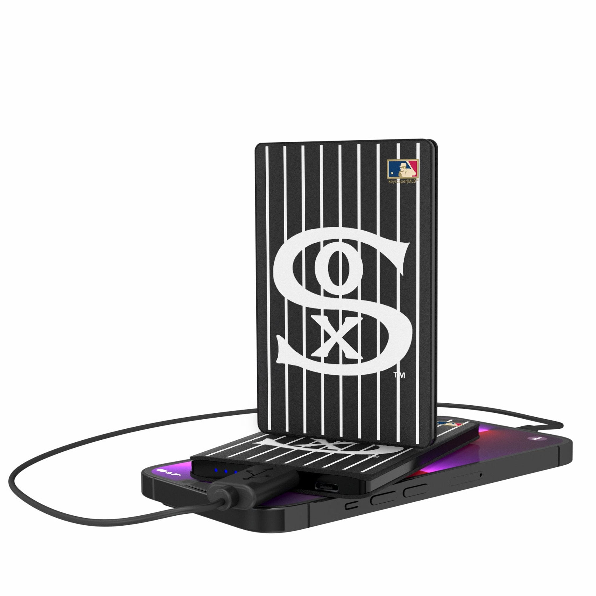 Chicago White Sox Road 1919-1921 - Cooperstown Collection Pinstripe 2500mAh Credit Card Powerbank - Sports Gifts, Sports Memorabilia, Sports Collectibles, Fan Shop
