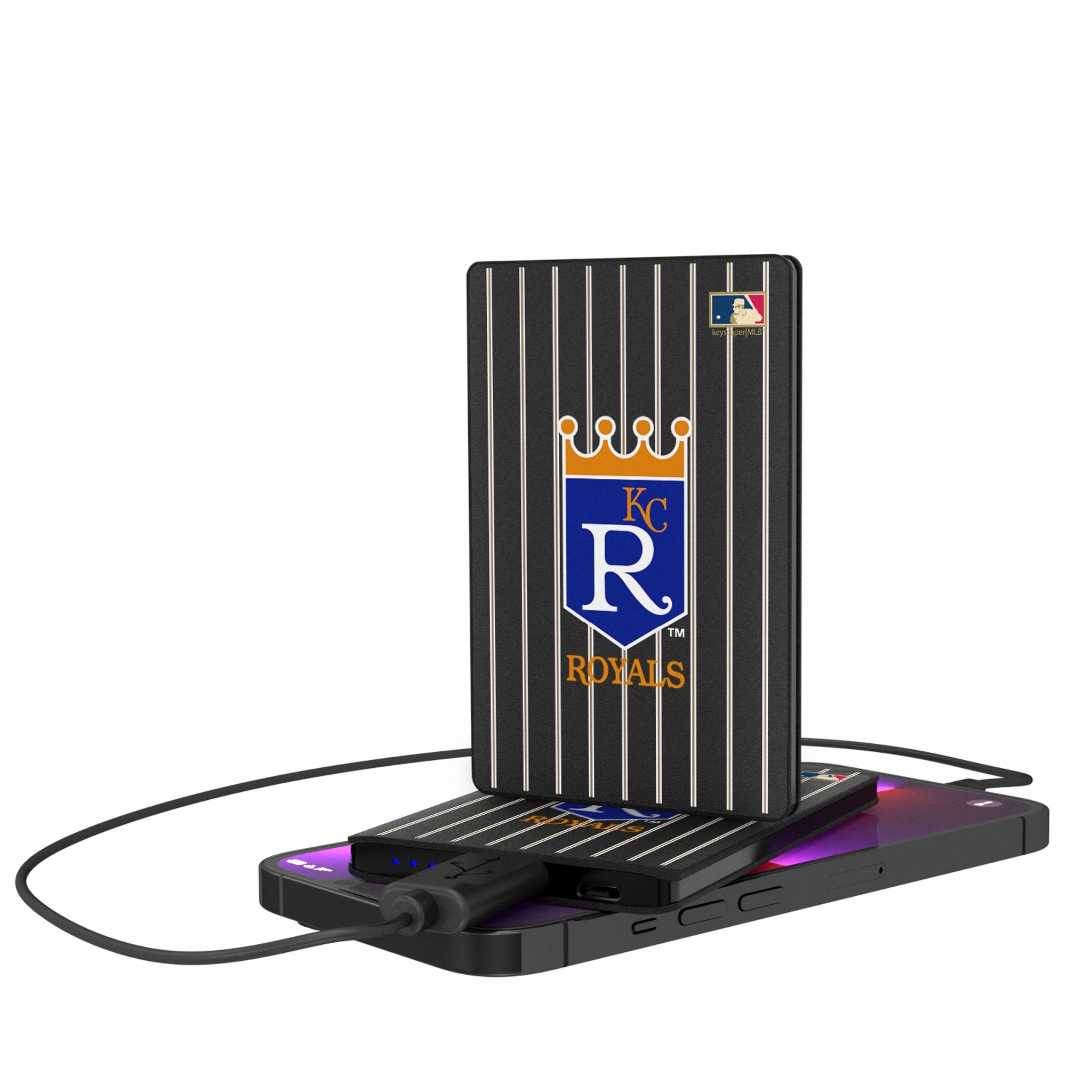 Kansas City Royals 1969-1978 - Cooperstown Collection Pinstripe 2500mAh Credit Card Powerbank - Sports Gifts, Sports Memorabilia, Sports Collectibles, Fan Shop