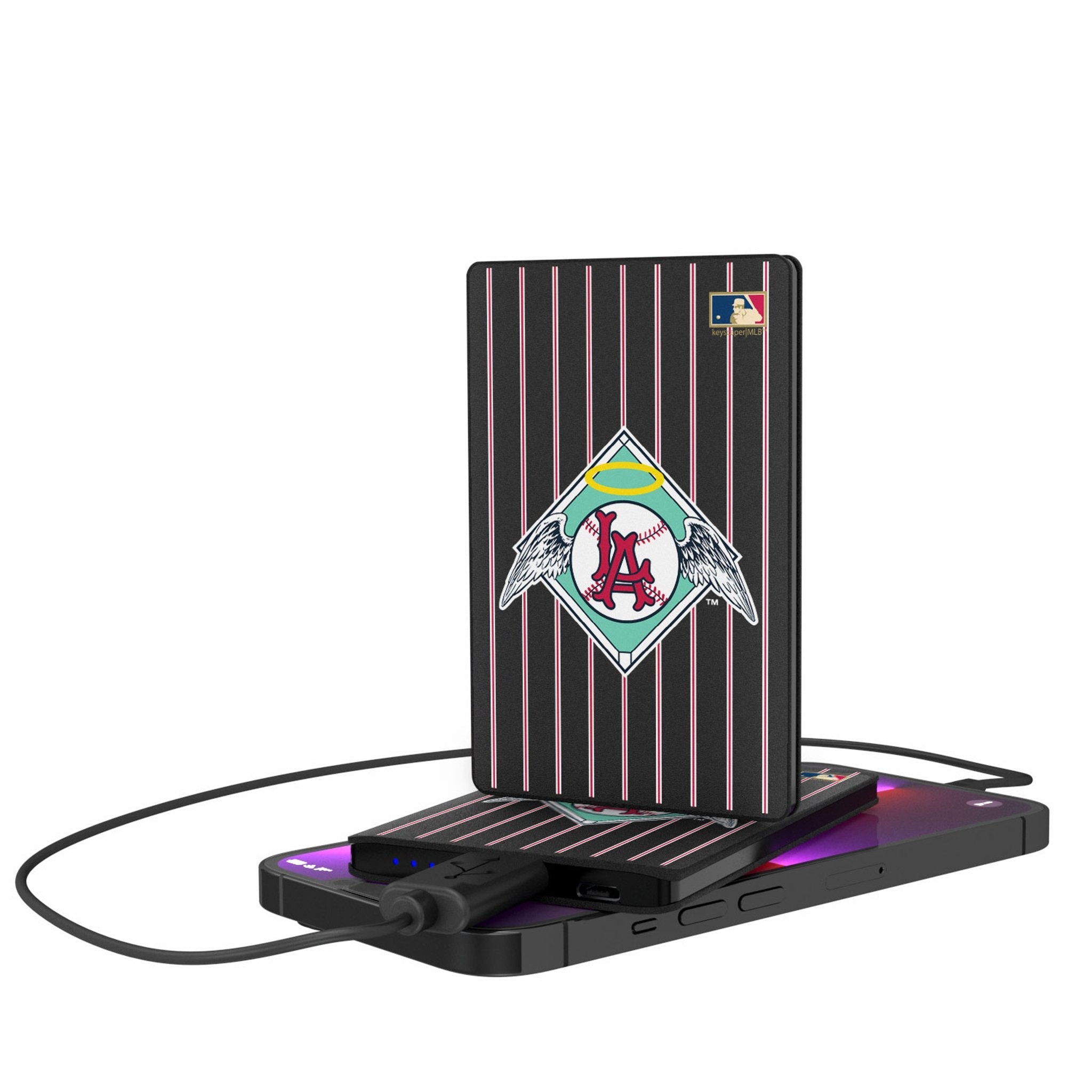 LA Angels 1961-1965 - Cooperstown Collection Pinstripe 2500mAh Credit Card Powerbank - Sports Gifts, Sports Memorabilia, Sports Collectibles, Fan Shop