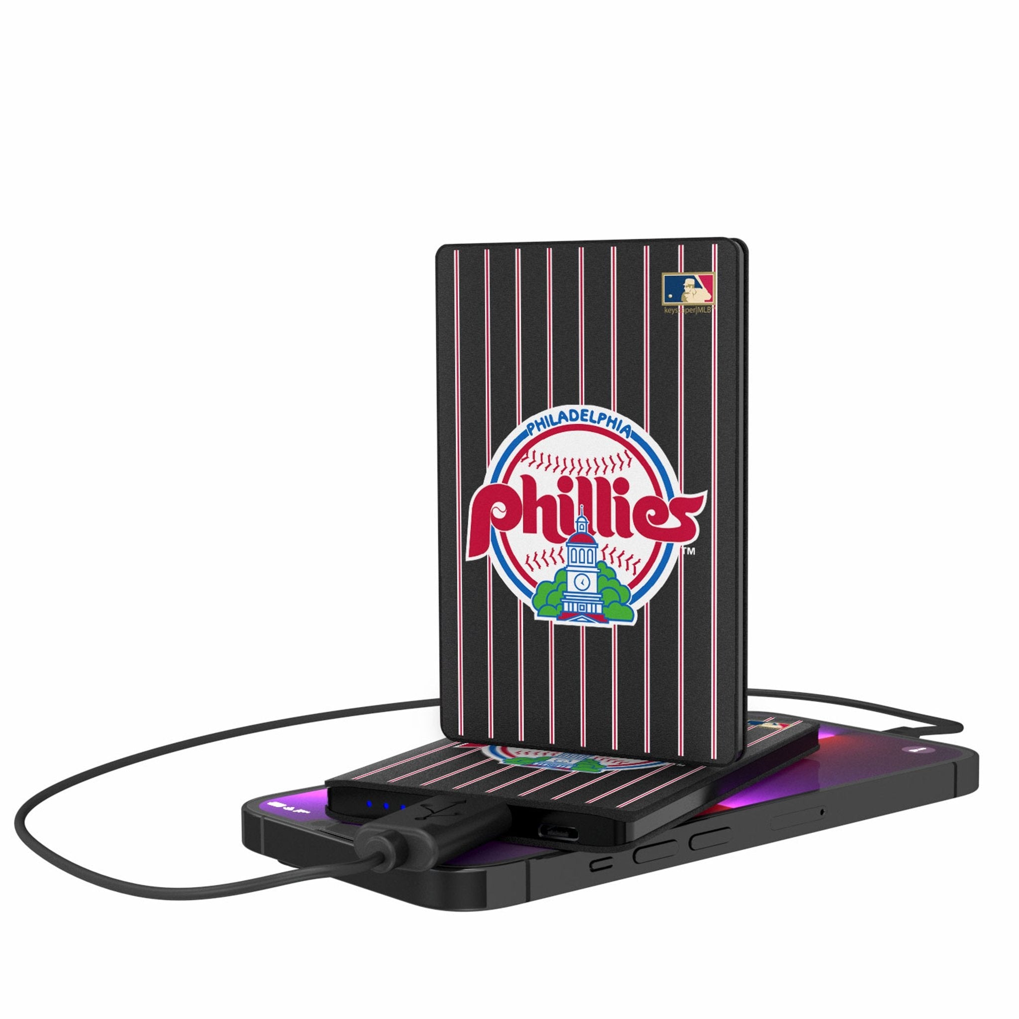 Philadelphia Phillies 1984-1991 - Cooperstown Collection Pinstripe 2500mAh Credit Card Powerbank - Sports Gifts, Sports Memorabilia, Sports Collectibles, Fan Shop