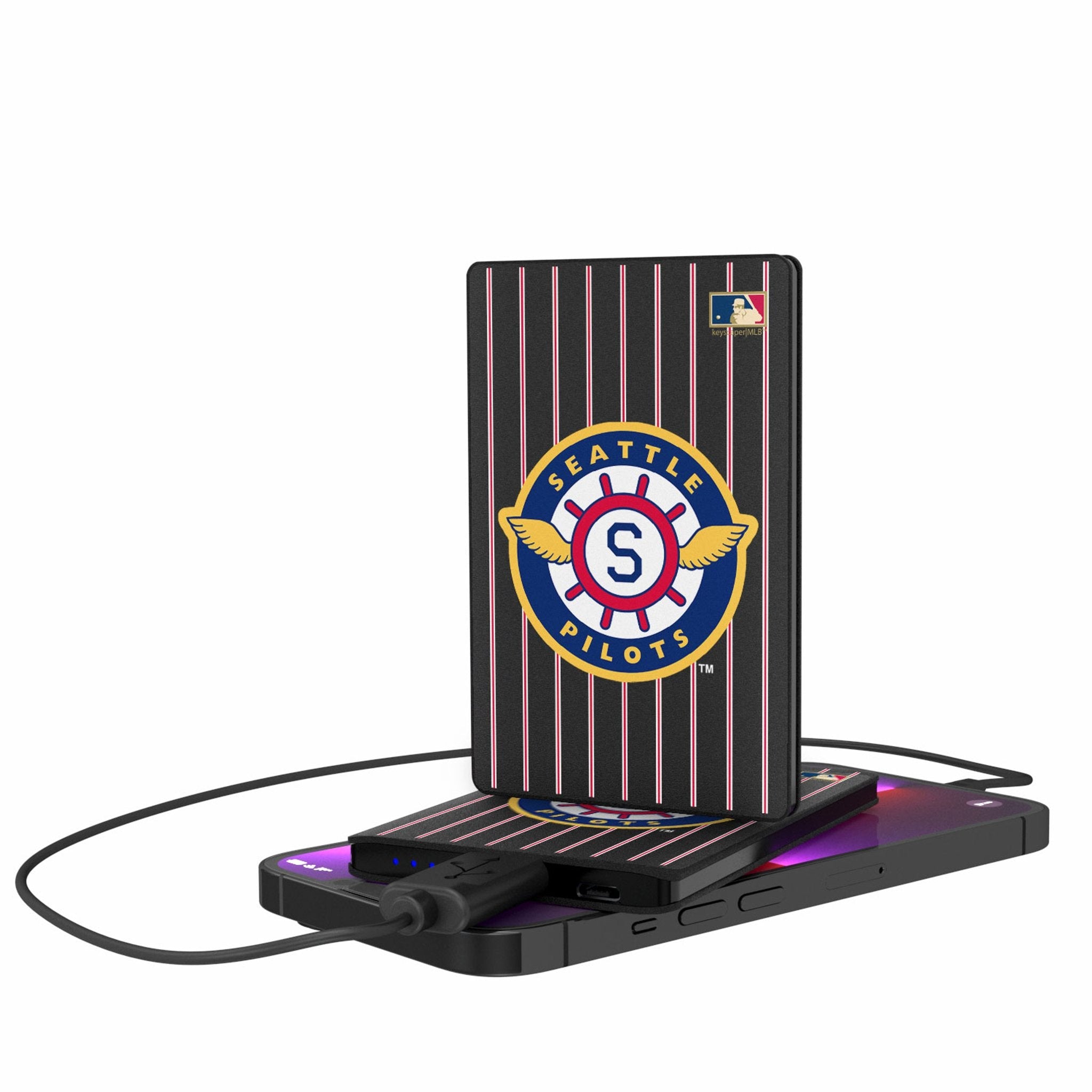 Seattle Pilots 1969 - Cooperstown Collection Pinstripe 2500mAh Credit Card Powerbank - Sports Gifts, Sports Memorabilia, Sports Collectibles, Fan Shop