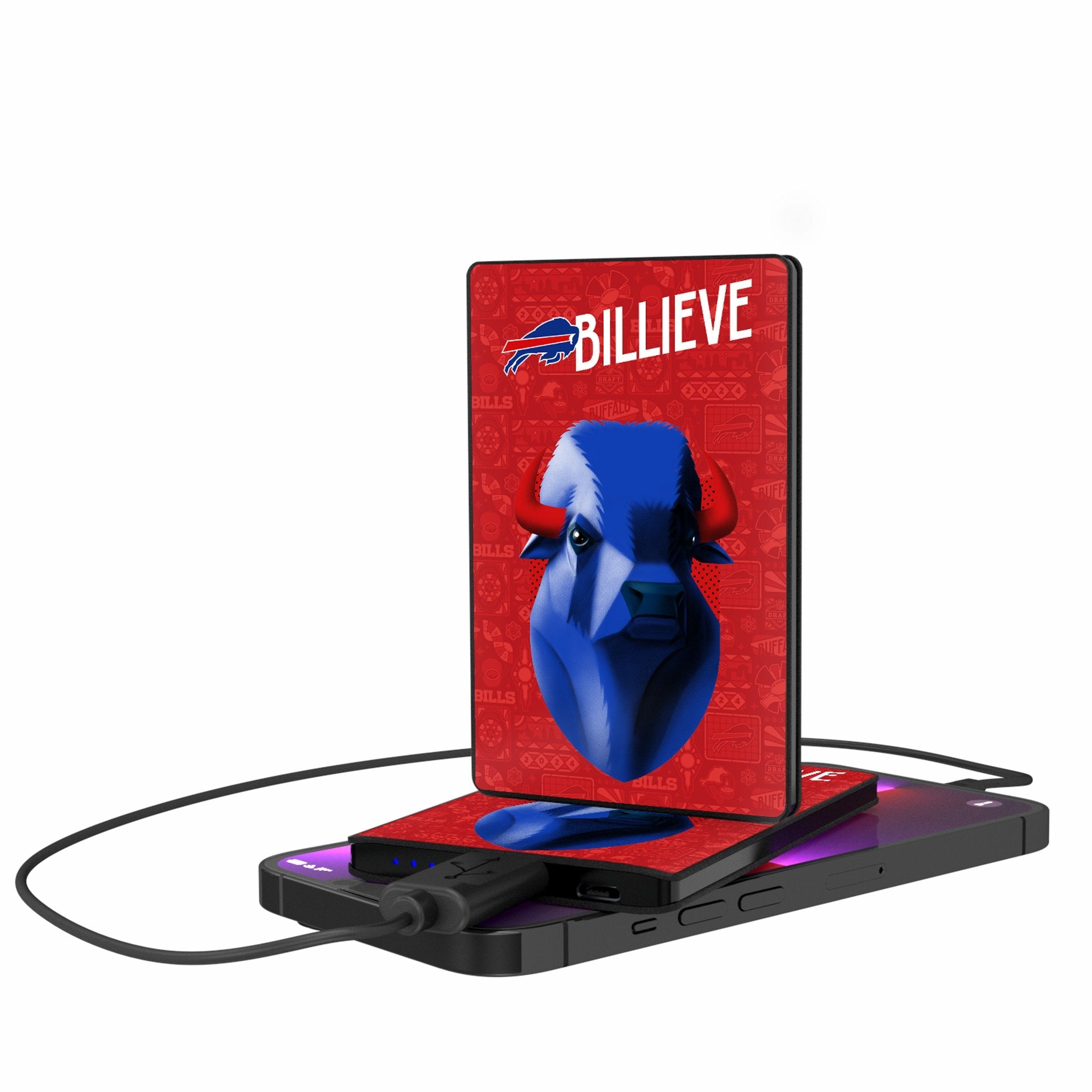 Buffalo Bills 2024 Illustrated Limited Edition 2500mAh Credit Card Powerbank - Sports Gifts, Sports Memorabilia, Sports Collectibles, Fan Shop