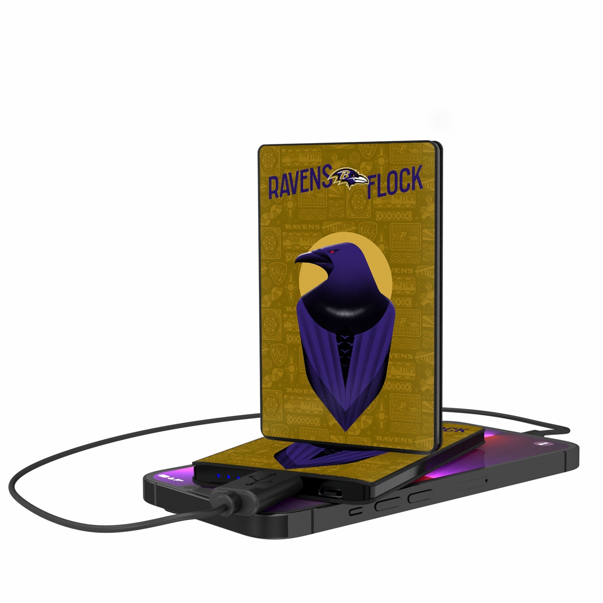 Baltimore Ravens 2024 Illustrated Limited Edition 2500mAh Credit Card Powerbank - Sports Gifts, Sports Memorabilia, Sports Collectibles, Fan Shop