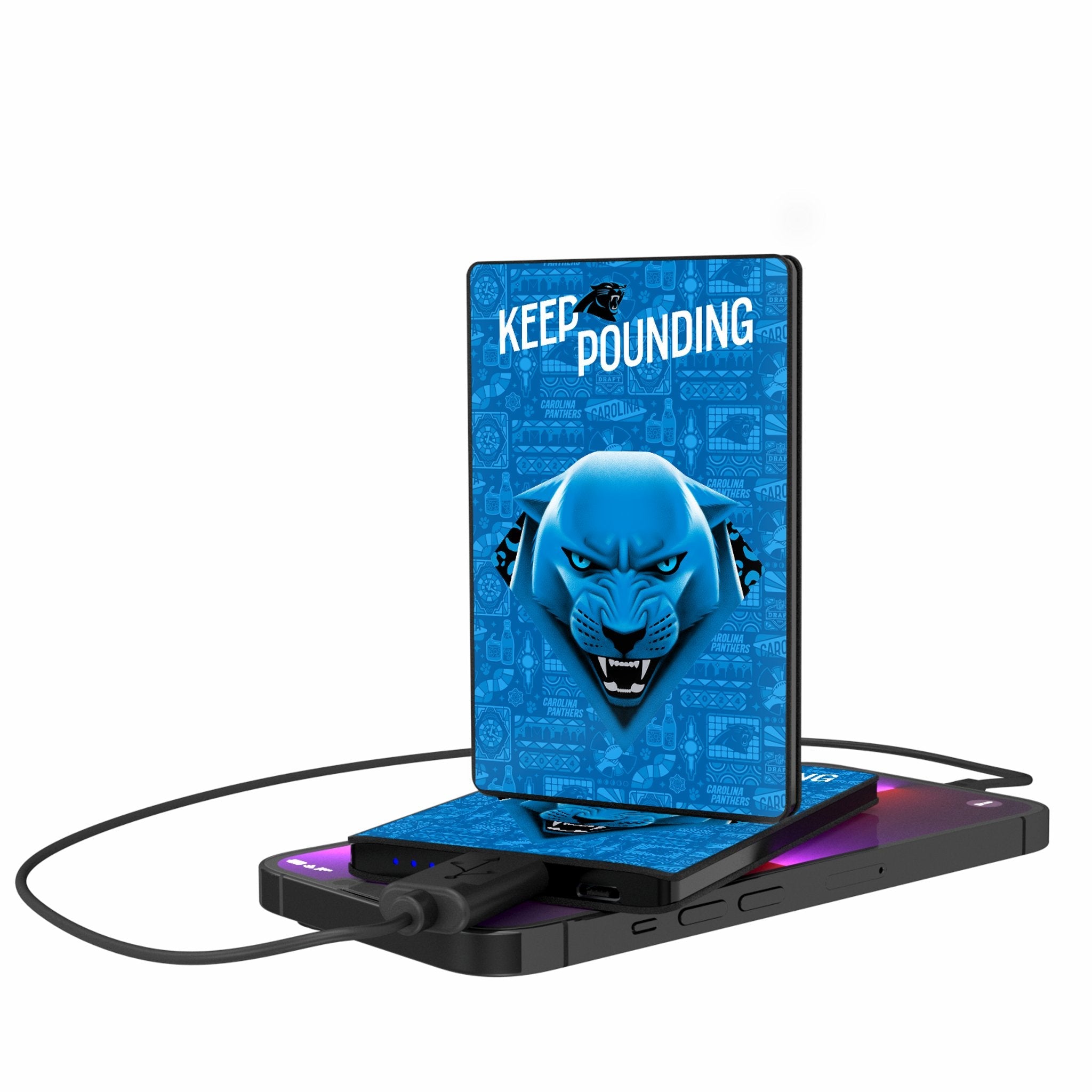 Carolina Panthers 2024 Illustrated Limited Edition 2500mAh Credit Card Powerbank - Sports Gifts, Sports Memorabilia, Sports Collectibles, Fan Shop