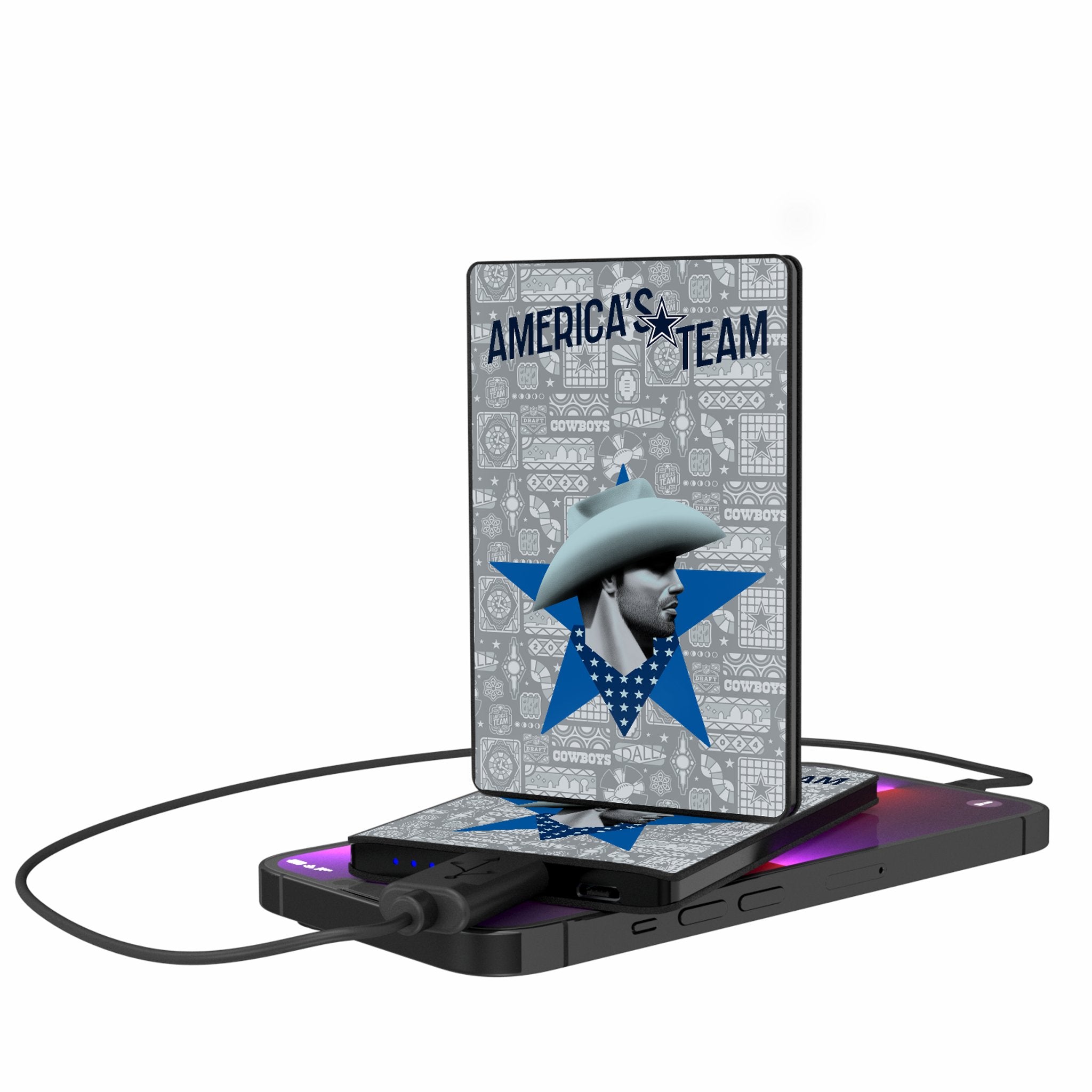 Dallas Cowboys 2024 Illustrated Limited Edition 2500mAh Credit Card Powerbank - Sports Gifts, Sports Memorabilia, Sports Collectibles, Fan Shop
