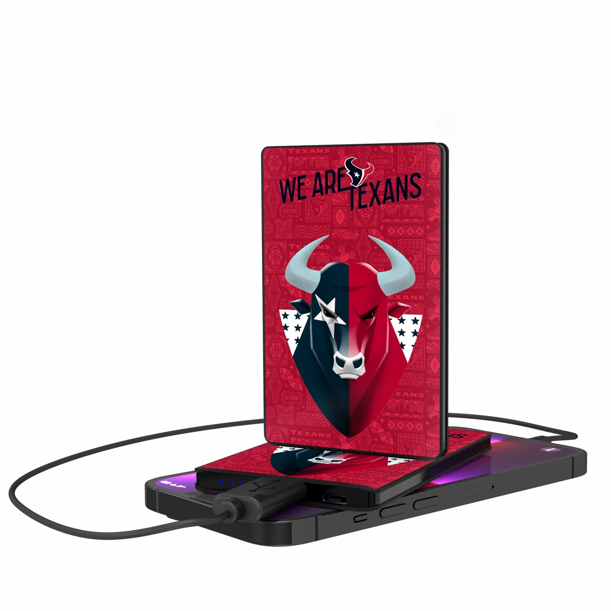 Houston Texans 2024 Illustrated Limited Edition 2500mAh Credit Card Powerbank - Sports Gifts, Sports Memorabilia, Sports Collectibles, Fan Shop