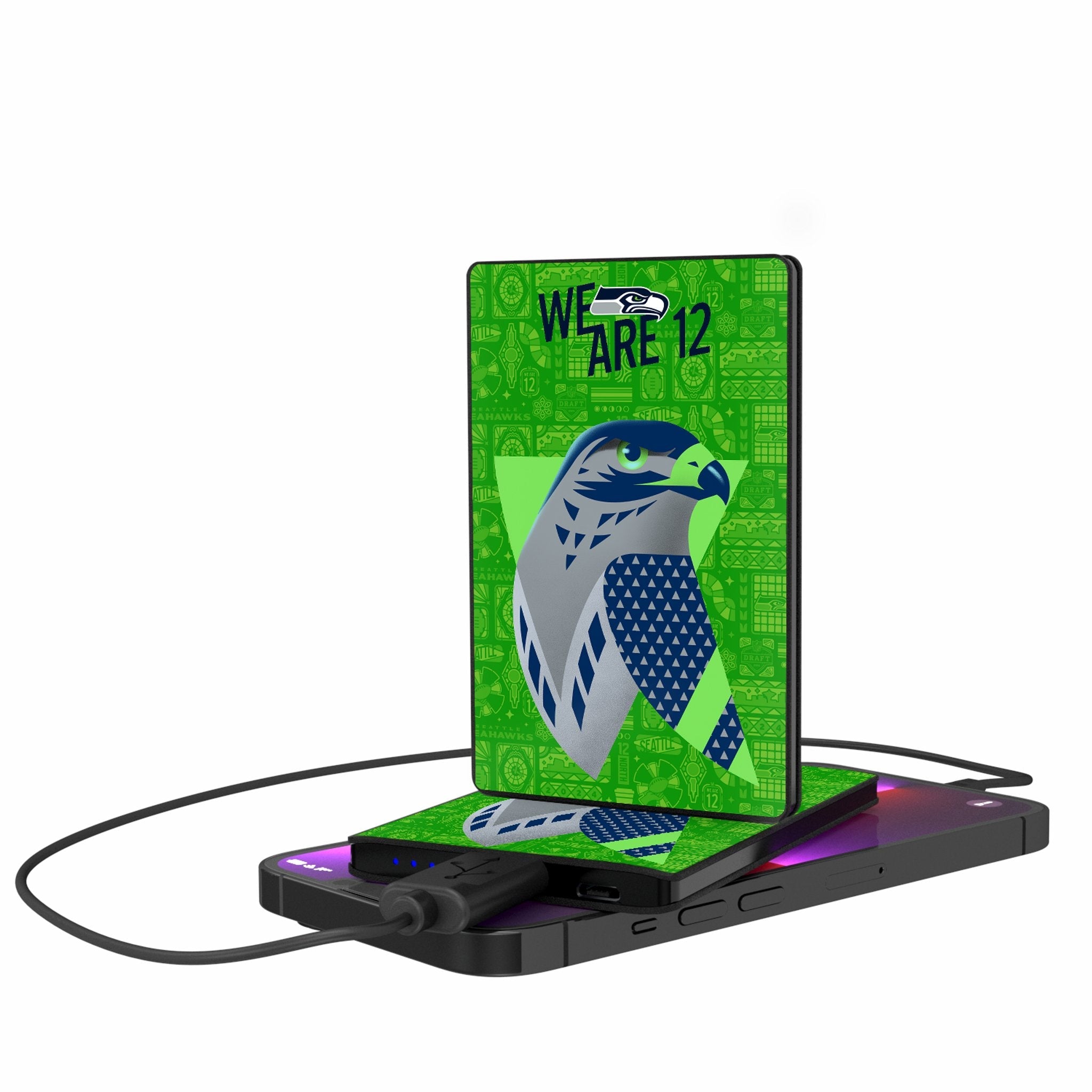 Seattle Seahawks 2024 Illustrated Limited Edition 2500mAh Credit Card Powerbank - Sports Gifts, Sports Memorabilia, Sports Collectibles, Fan Shop