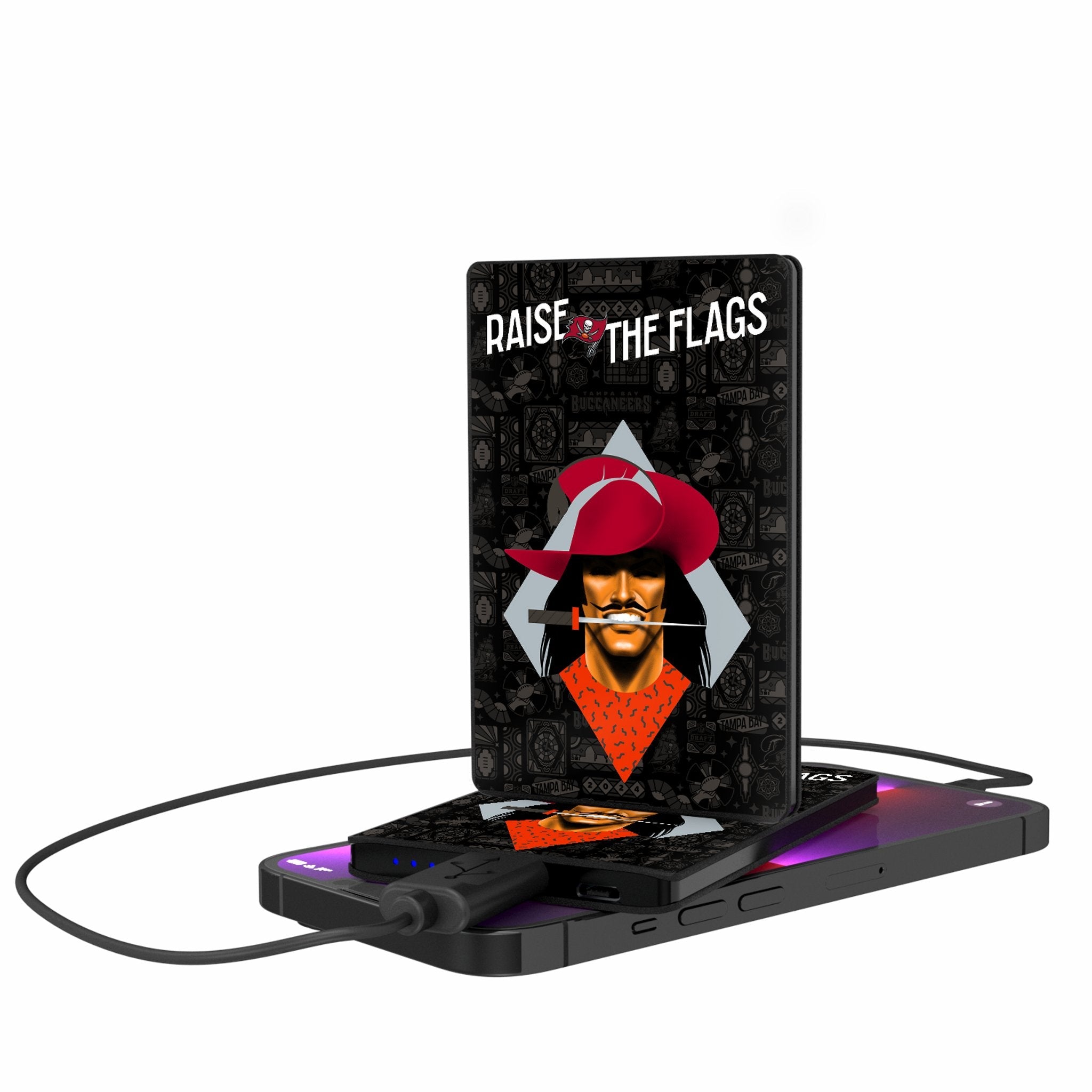 Tampa Bay Buccaneers 2024 Illustrated Limited Edition 2500mAh Credit Card Powerbank - Sports Gifts, Sports Memorabilia, Sports Collectibles, Fan Shop