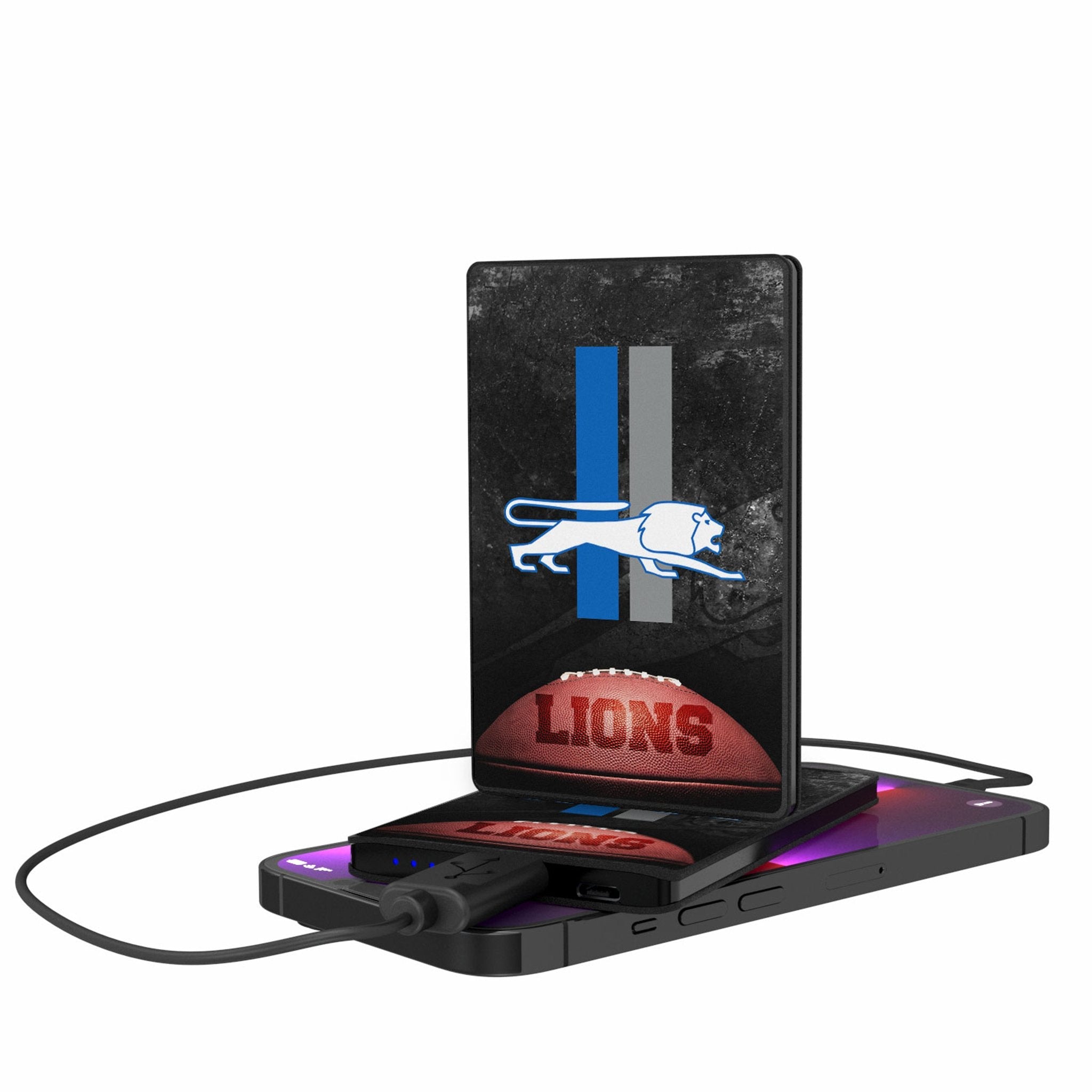 Detroit Lions Retro Legendary 2500mAh Credit Card Powerbank - Sports Gifts, Sports Memorabilia, Sports Collectibles, Fan Shop