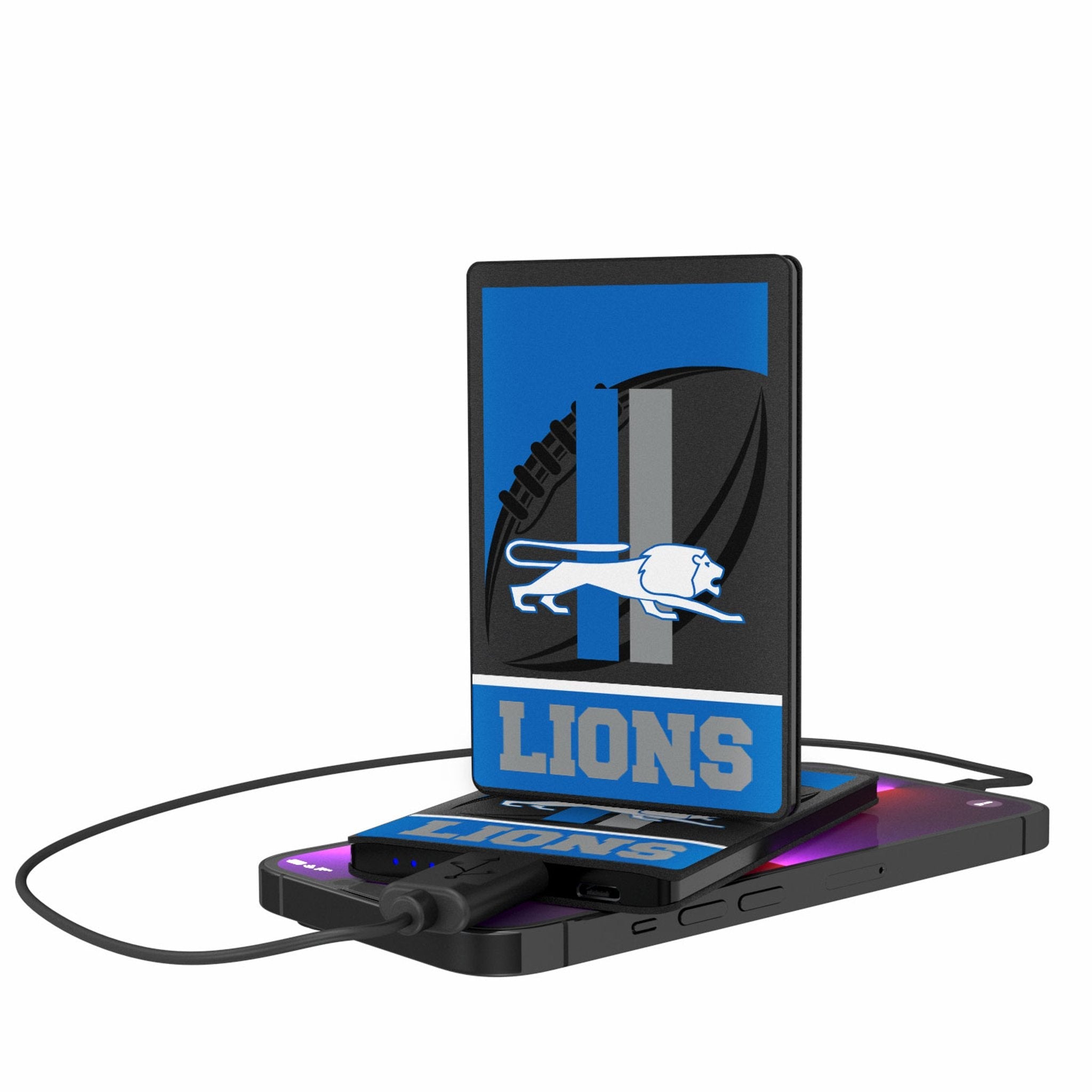 Detroit Lions Retro Passtime 2500mAh Credit Card Powerbank - Sports Gifts, Sports Memorabilia, Sports Collectibles, Fan Shop