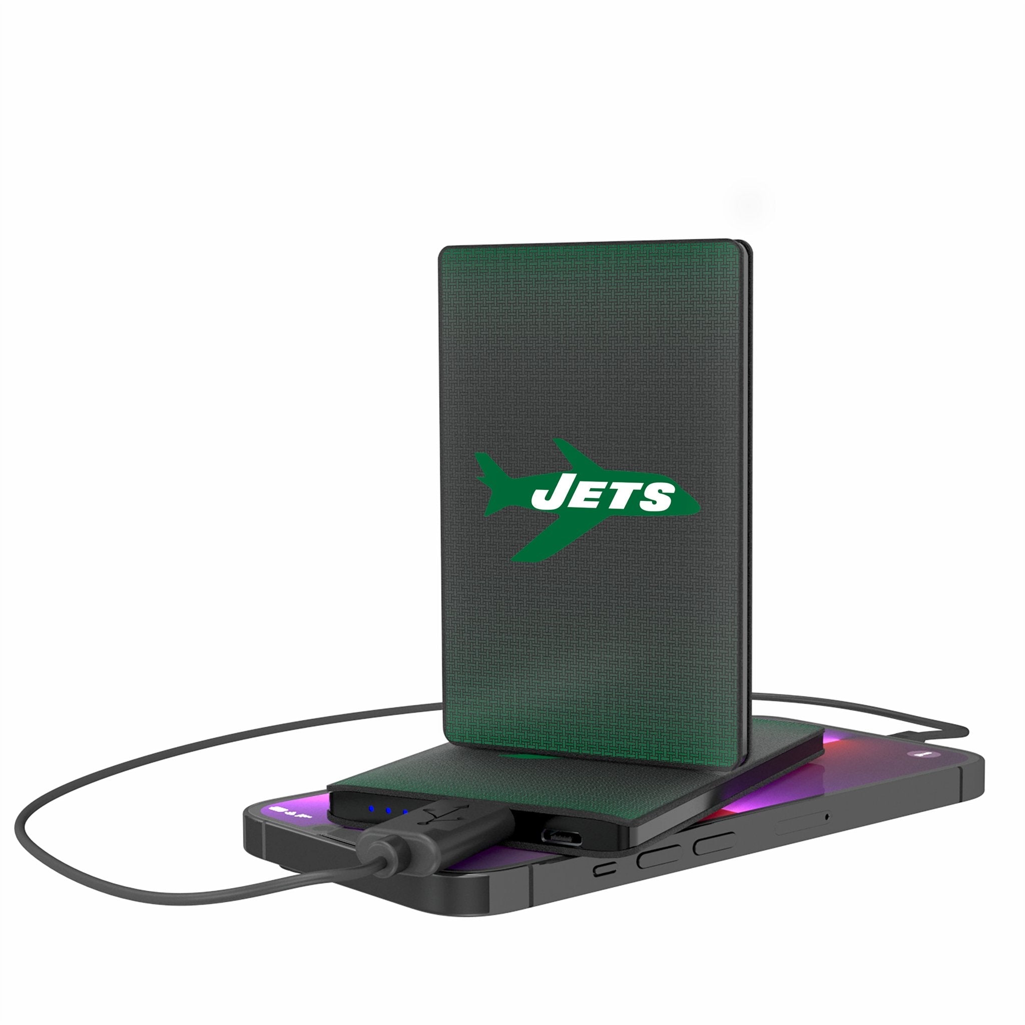 New York Jets 1963 Historic Collection Linen 2500mAh Credit Card Powerbank - Sports Gifts, Sports Memorabilia, Sports Collectibles, Fan Shop