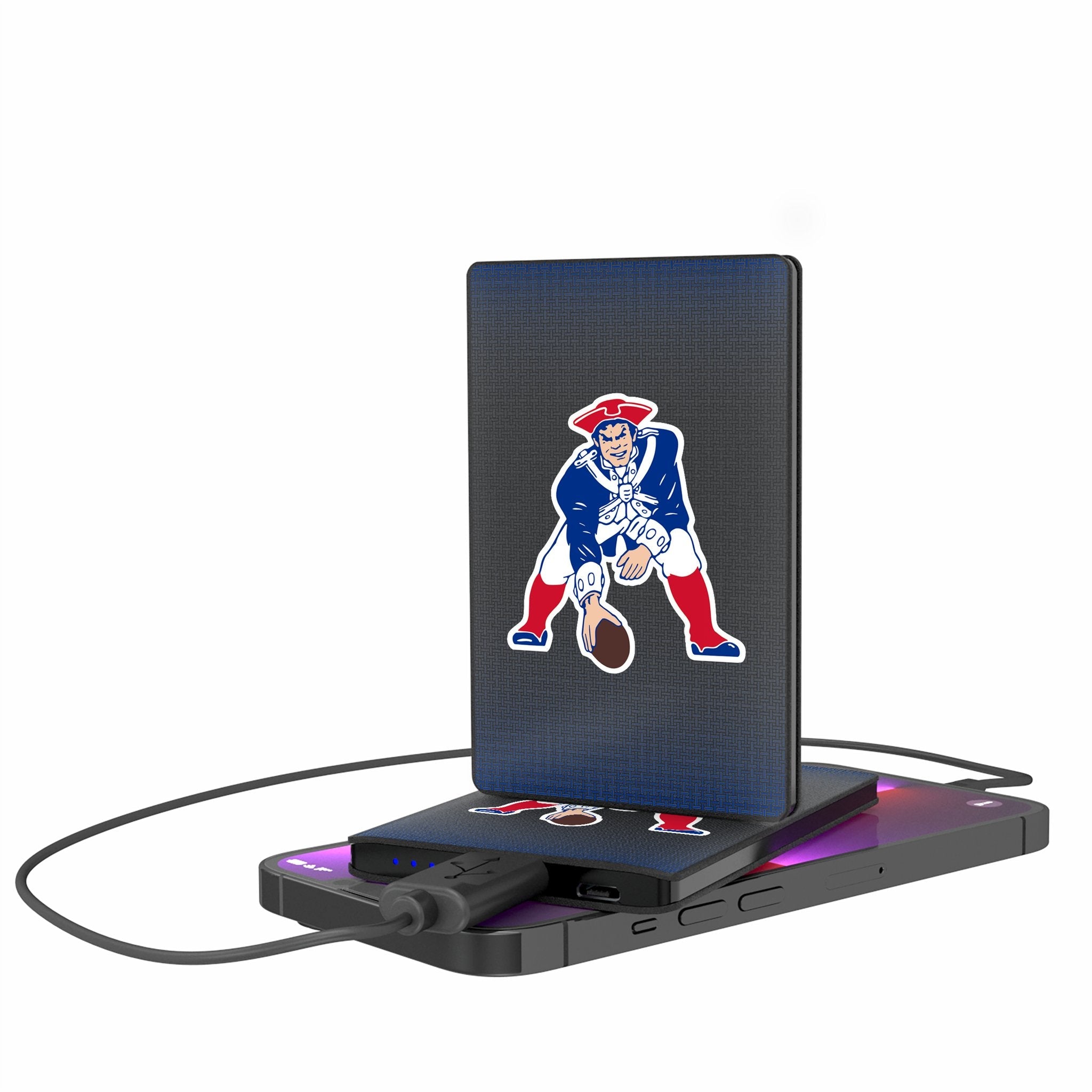 New England Patriots Historic Collection Linen 2500mAh Credit Card Powerbank - Sports Gifts, Sports Memorabilia, Sports Collectibles, Fan Shop