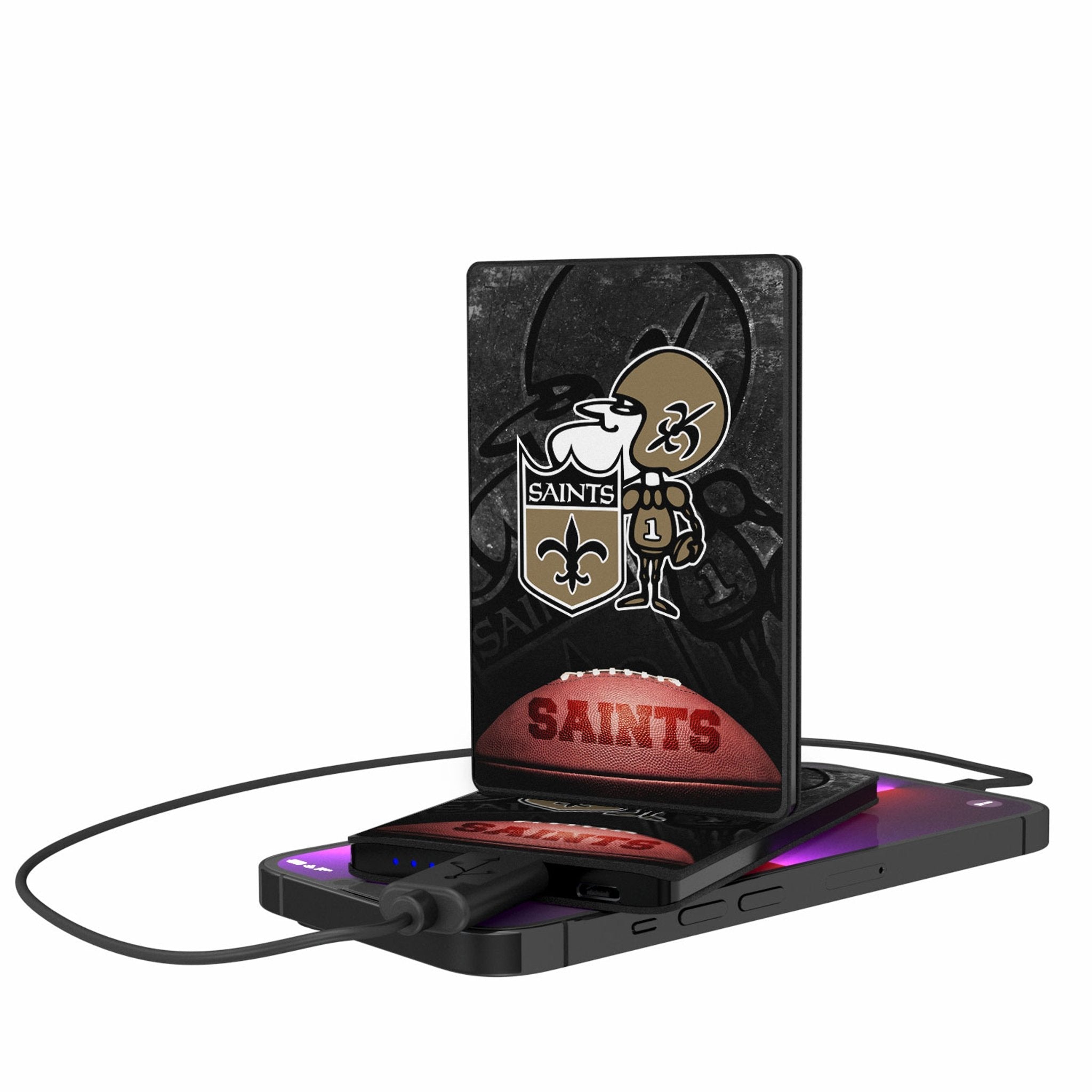 New Orleans Saints Historic Collection Legendary 2500mAh Credit Card Powerbank - Sports Gifts, Sports Memorabilia, Sports Collectibles, Fan Shop