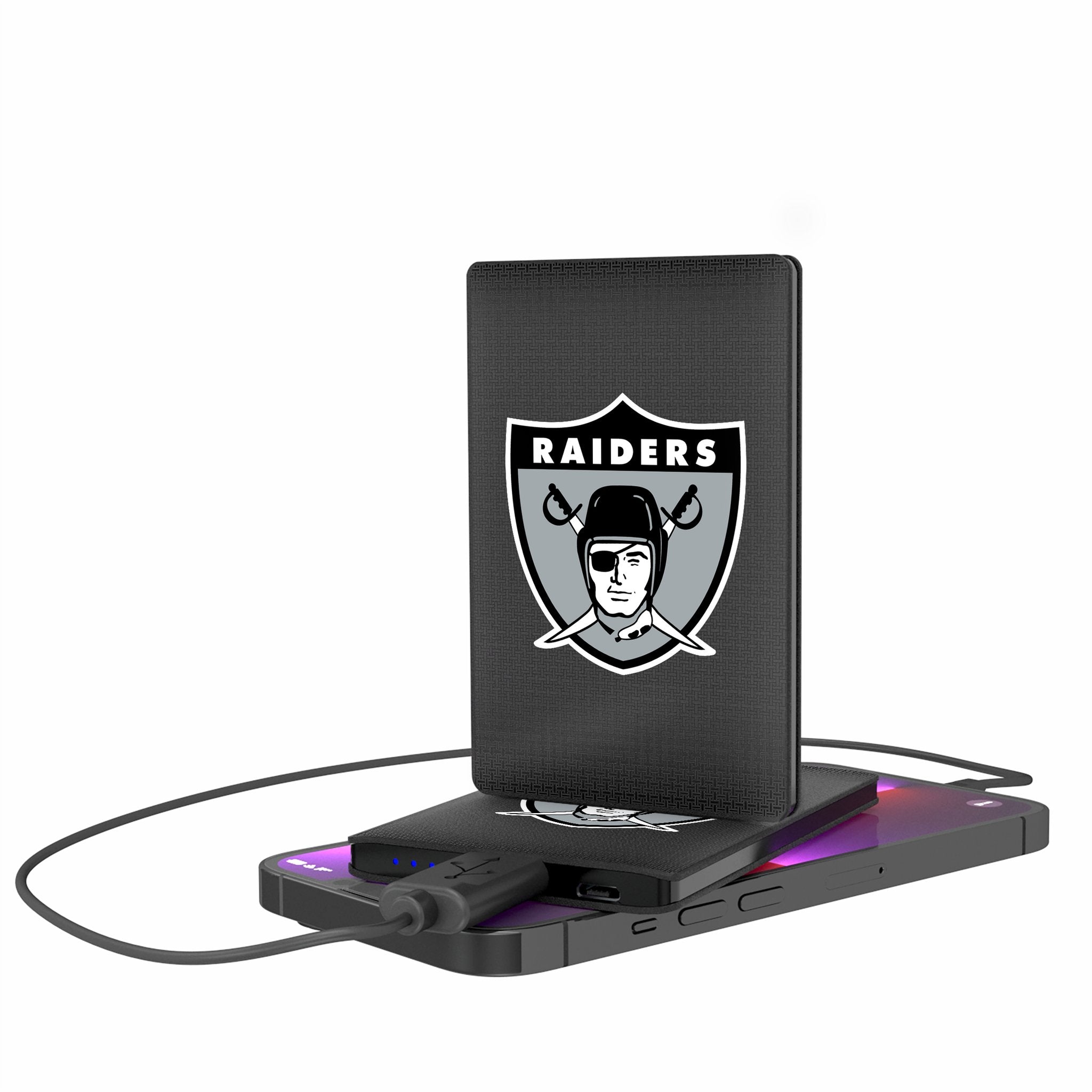 Oakland Raiders 1963 Historic Collection Linen 2500mAh Credit Card Powerbank - Sports Gifts, Sports Memorabilia, Sports Collectibles, Fan Shop