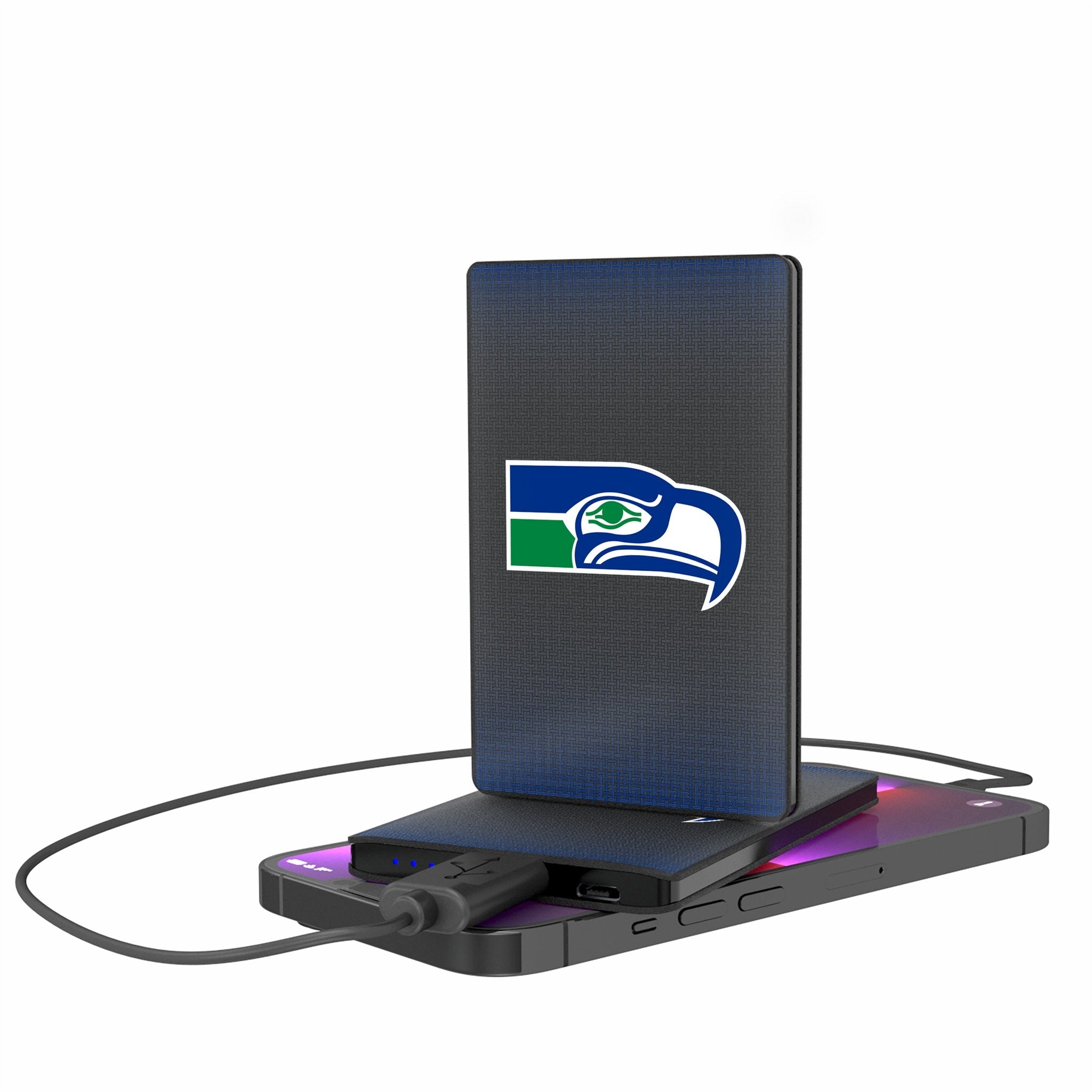 Seattle Seahawks Historic Collection Linen 2500mAh Credit Card Powerbank - Sports Gifts, Sports Memorabilia, Sports Collectibles, Fan Shop