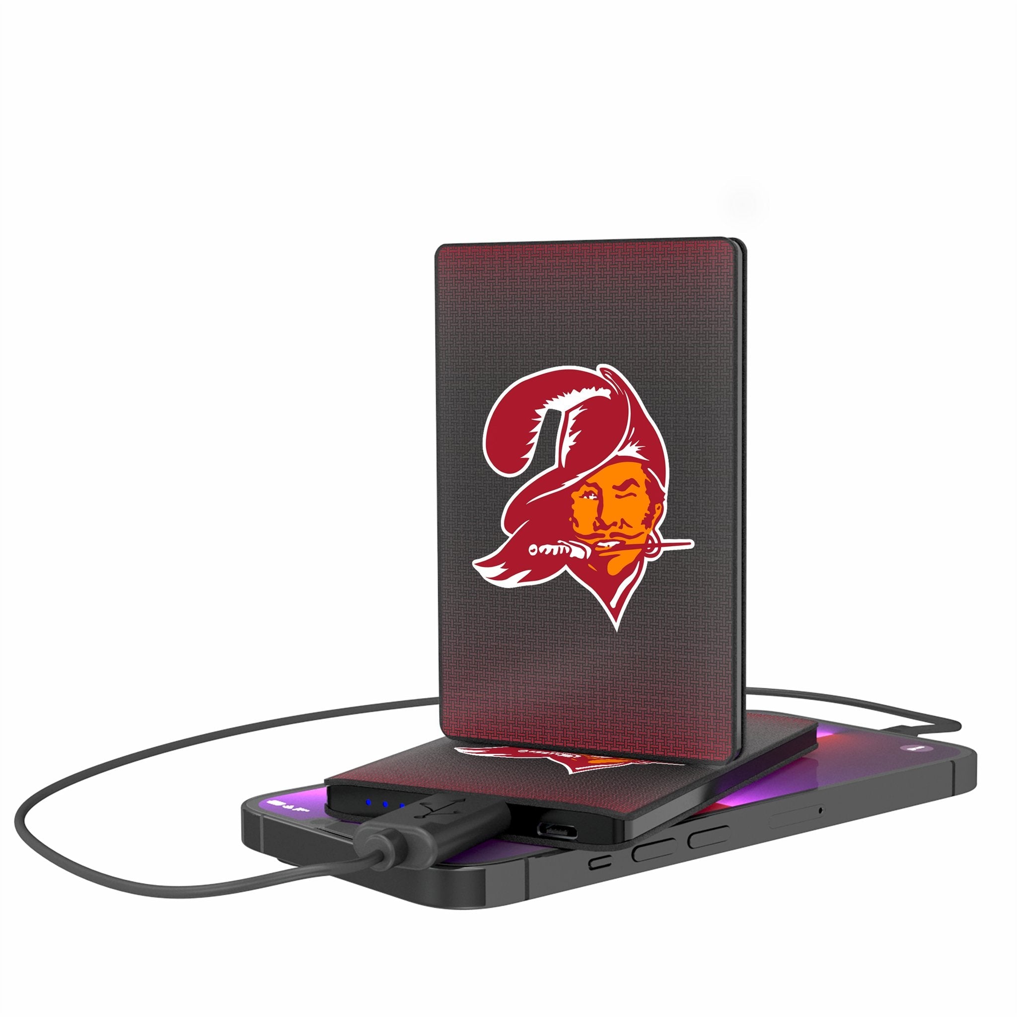 Tampa Bay Buccaneers Historic Collection Linen 2500mAh Credit Card Powerbank - Sports Gifts, Sports Memorabilia, Sports Collectibles, Fan Shop