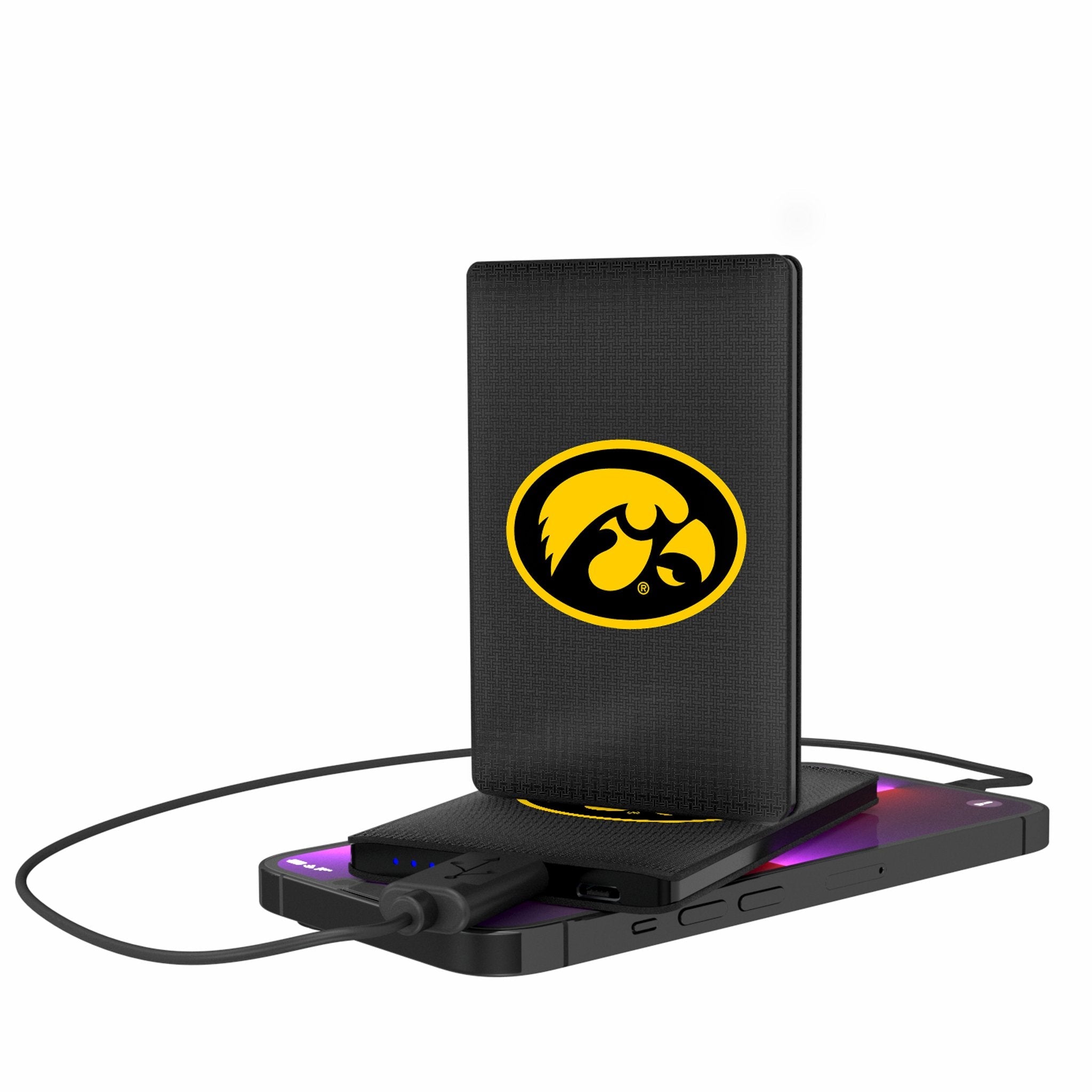 University of Iowa Hawkeyes Linen 2500mAh Credit Card Powerbank - Sports Gifts, Sports Memorabilia, Sports Collectibles, Fan Shop