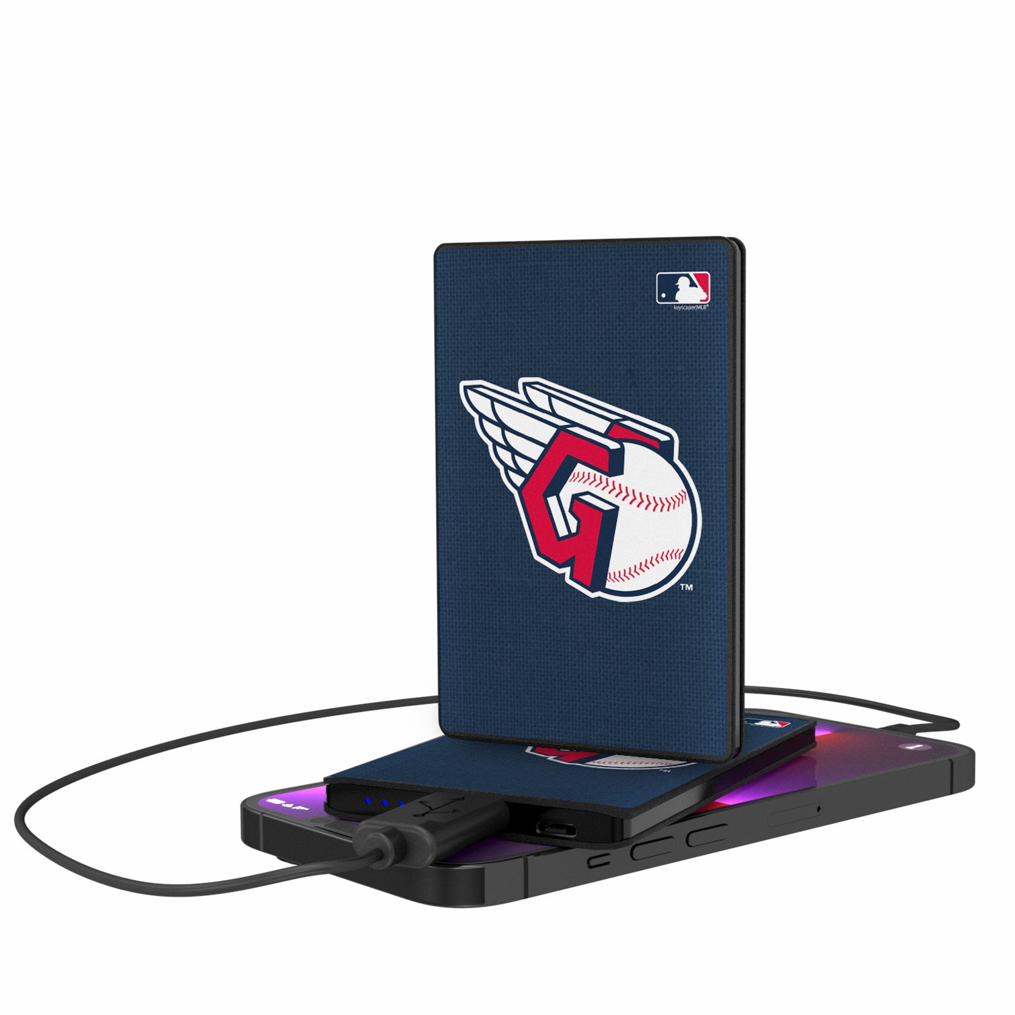Cleveland Guardians Solid 2500mAh Credit Card Powerbank - Sports Gifts, Sports Memorabilia, Sports Collectibles, Fan Shop