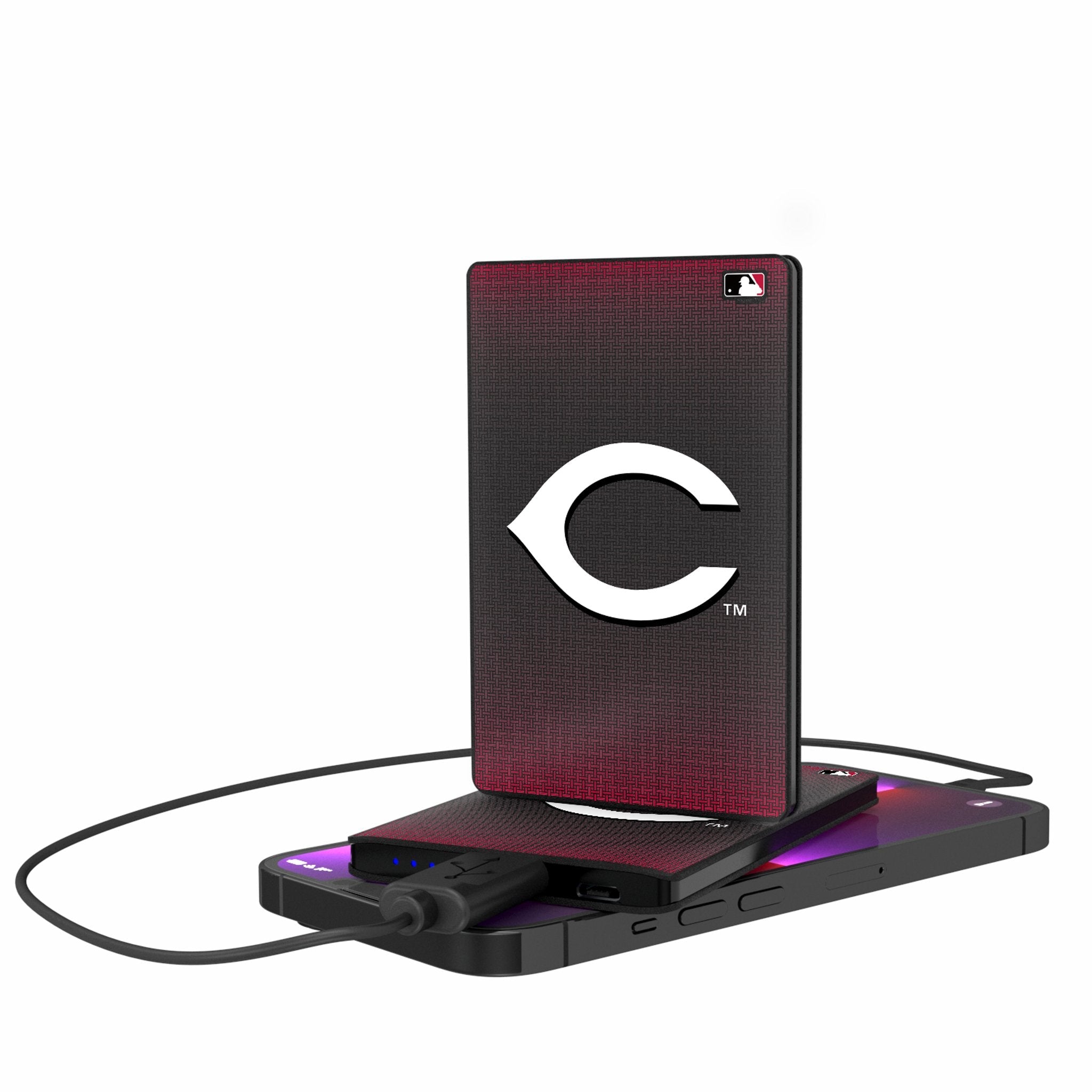 Cincinnati Reds Linen 2500mAh Credit Card Powerbank - Sports Gifts, Sports Memorabilia, Sports Collectibles, Fan Shop