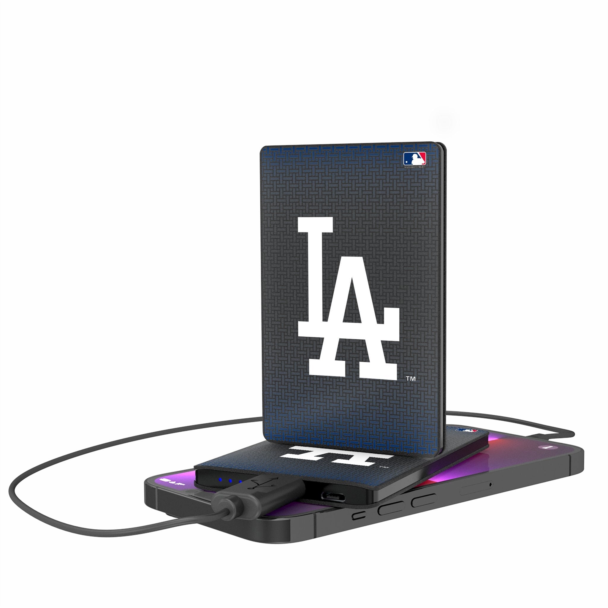 LA Dodgers Linen 2500mAh Credit Card Powerbank - Sports Gifts, Sports Memorabilia, Sports Collectibles, Fan Shop
