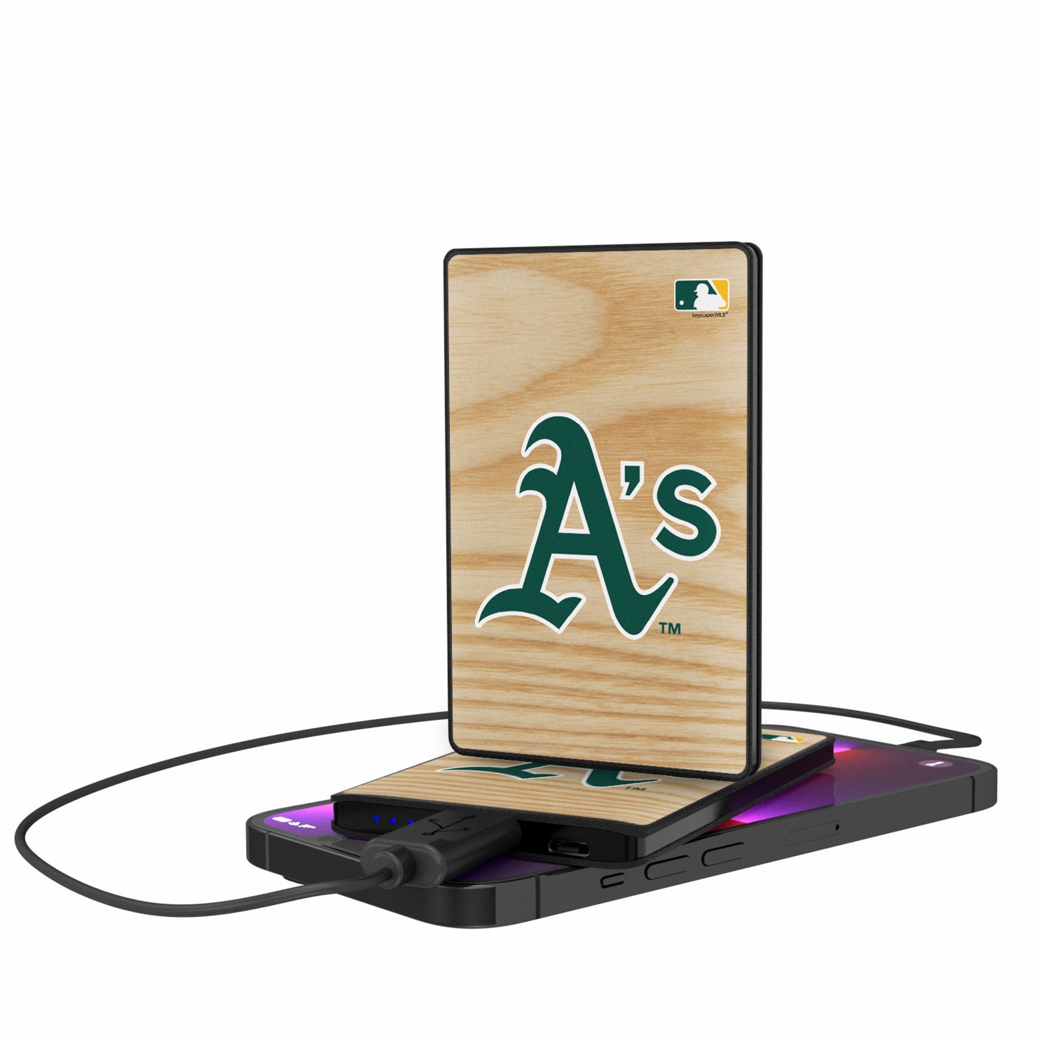 Oakland Athletics Baseball Bat 2500mAh Credit Card Powerbank - Sports Gifts, Sports Memorabilia, Sports Collectibles, Fan Shop