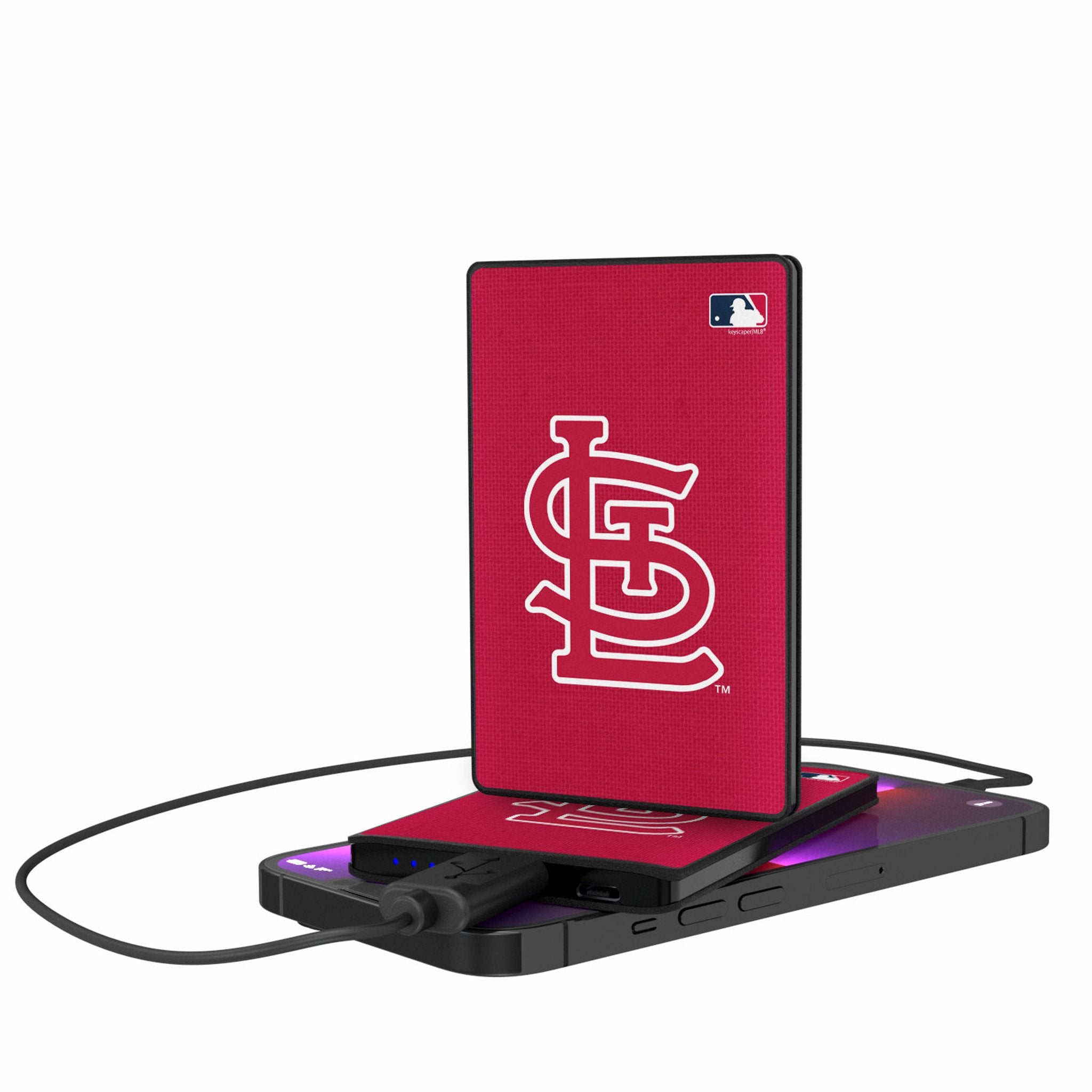 St Louis Cardinals Solid 2500mAh Credit Card Powerbank - Sports Gifts, Sports Memorabilia, Sports Collectibles, Fan Shop