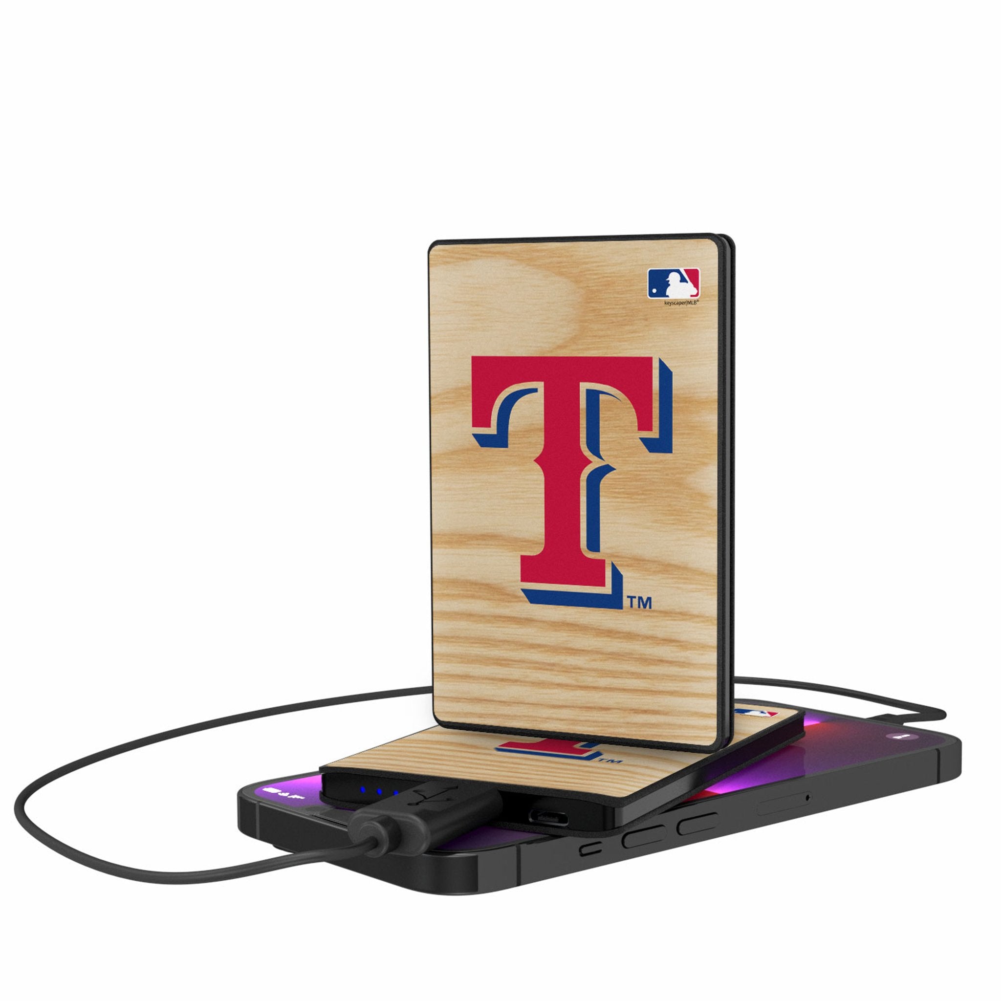Texas Rangers Baseball Bat 2500mAh Credit Card Powerbank - Sports Gifts, Sports Memorabilia, Sports Collectibles, Fan Shop
