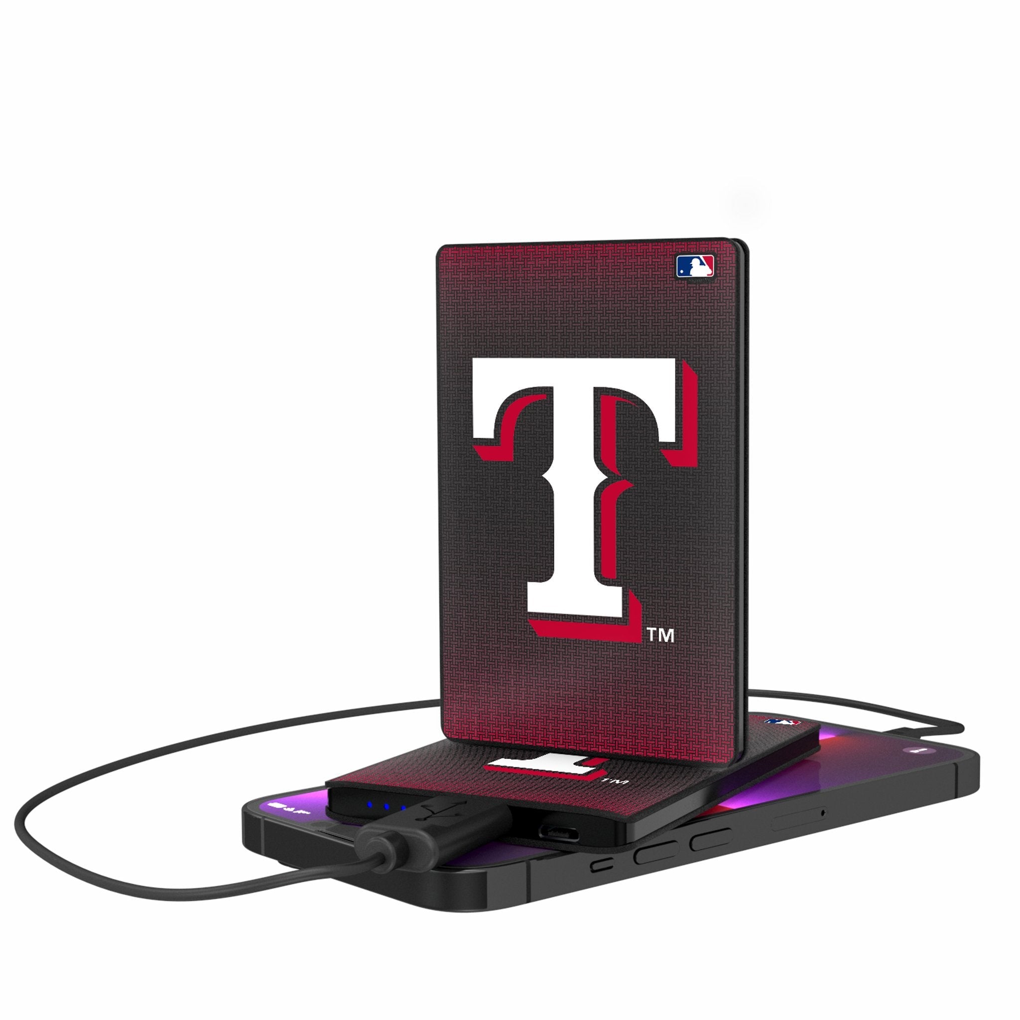 Texas Rangers Linen 2500mAh Credit Card Powerbank - Sports Gifts, Sports Memorabilia, Sports Collectibles, Fan Shop