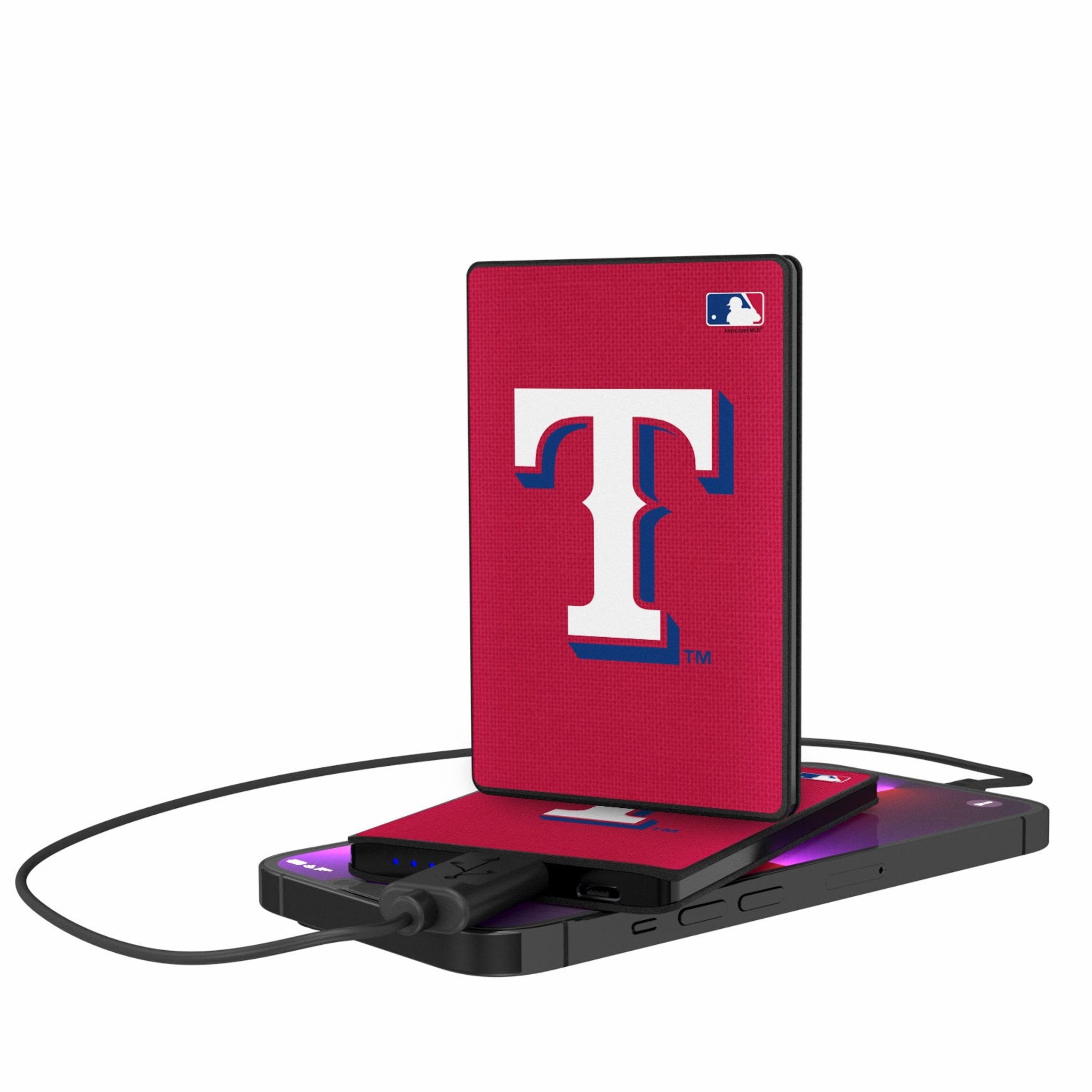 Texas Rangers Solid 2500mAh Credit Card Powerbank - Sports Gifts, Sports Memorabilia, Sports Collectibles, Fan Shop