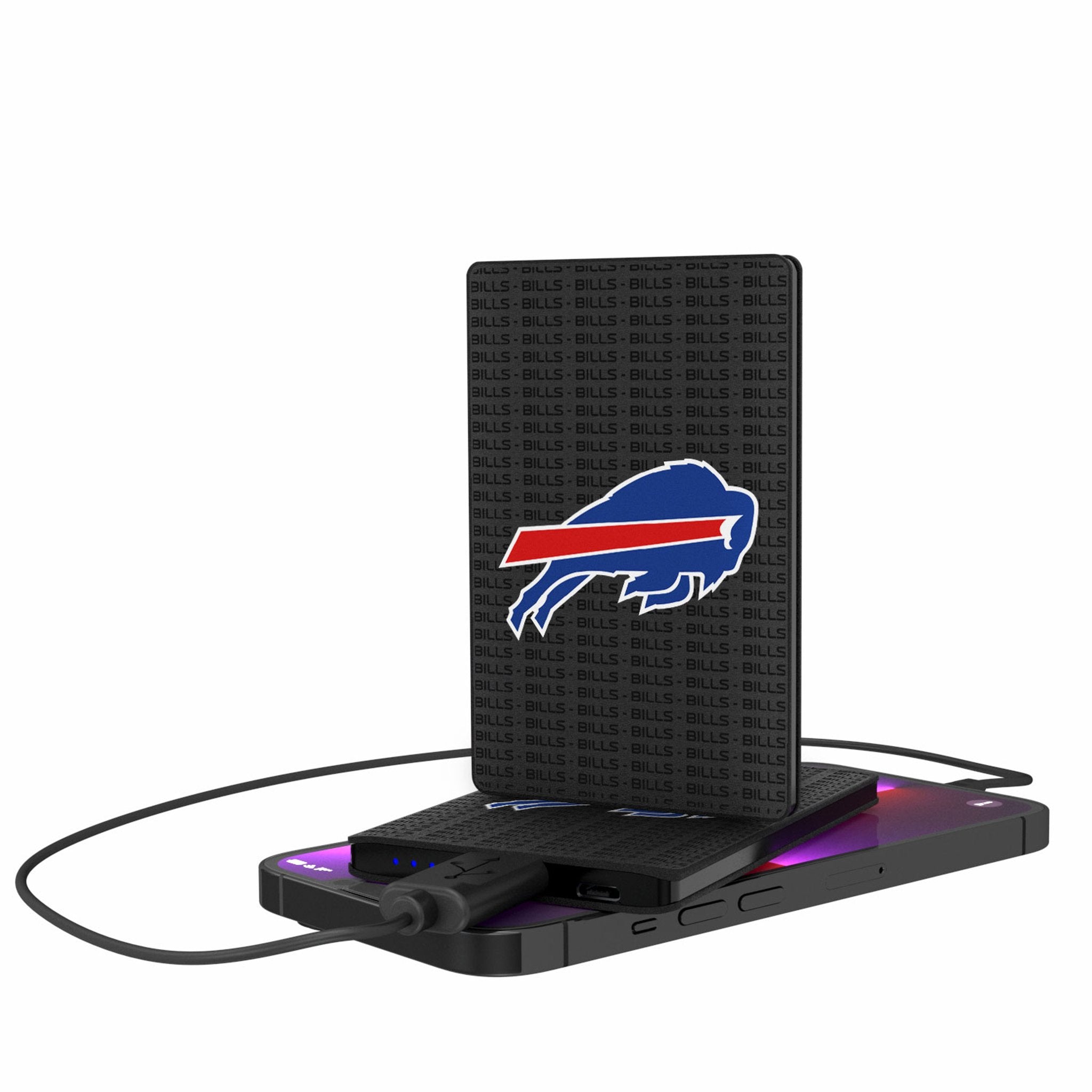 Buffalo Bills Text Backdrop 2500mAh Credit Card Powerbank - Sports Gifts, Sports Memorabilia, Sports Collectibles, Fan Shop
