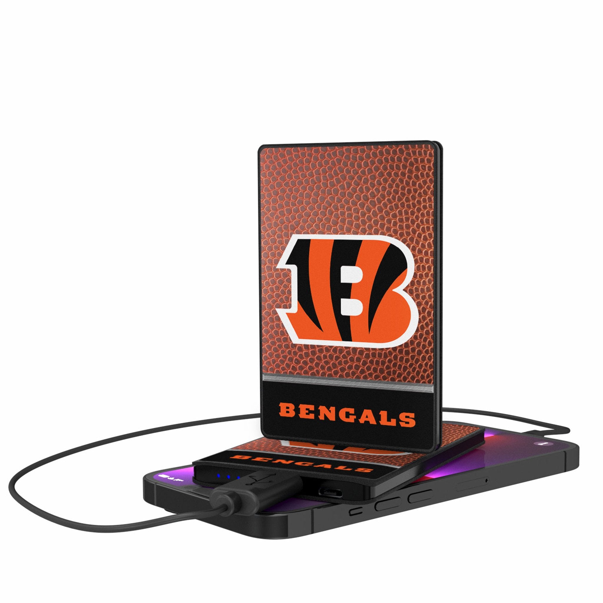 Cincinnati Bengals Football Wordmark 2500mAh Credit Card Powerbank - Sports Gifts, Sports Memorabilia, Sports Collectibles, Fan Shop