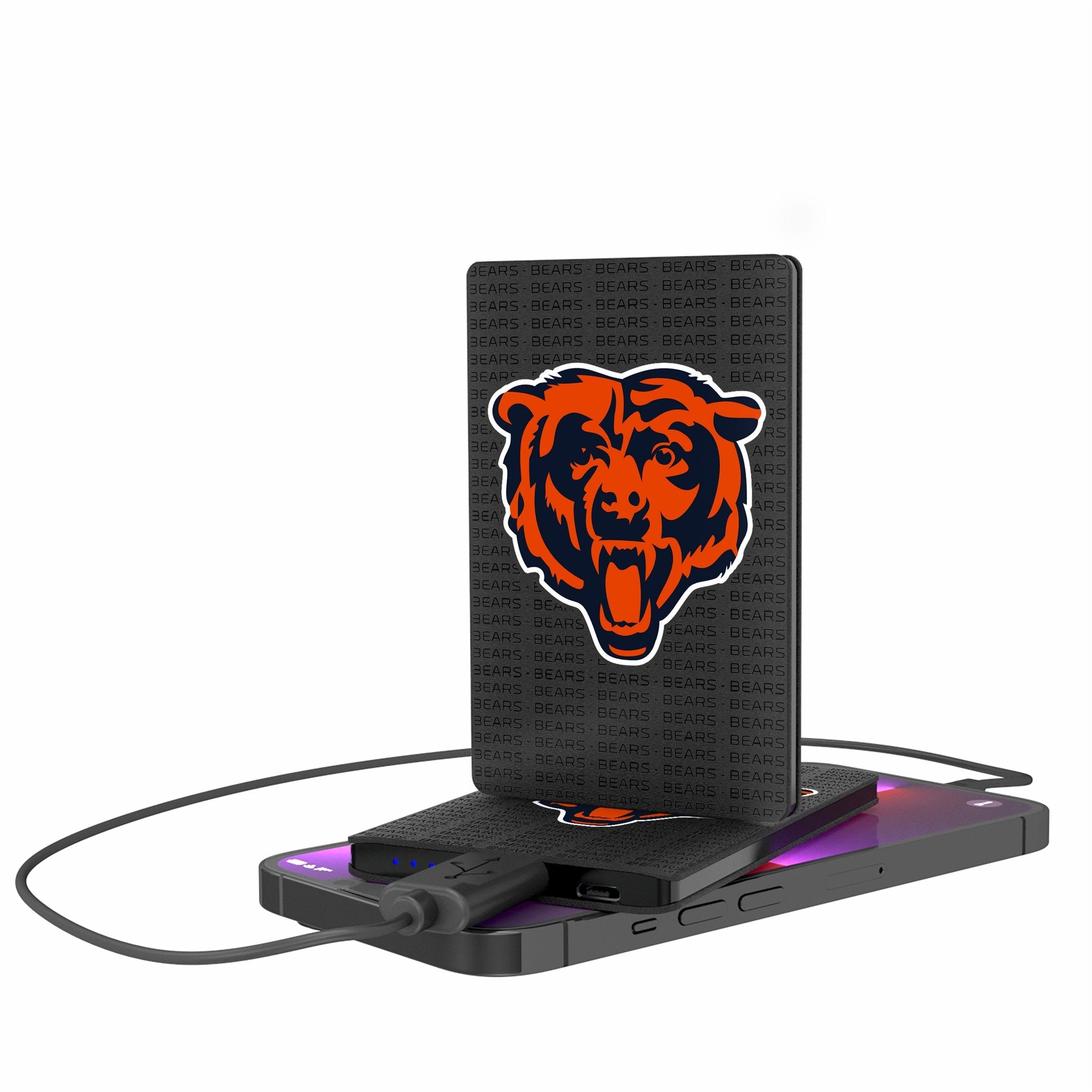 Chicago Bears Text Backdrop 2500mAh Credit Card Powerbank - Sports Gifts, Sports Memorabilia, Sports Collectibles, Fan Shop