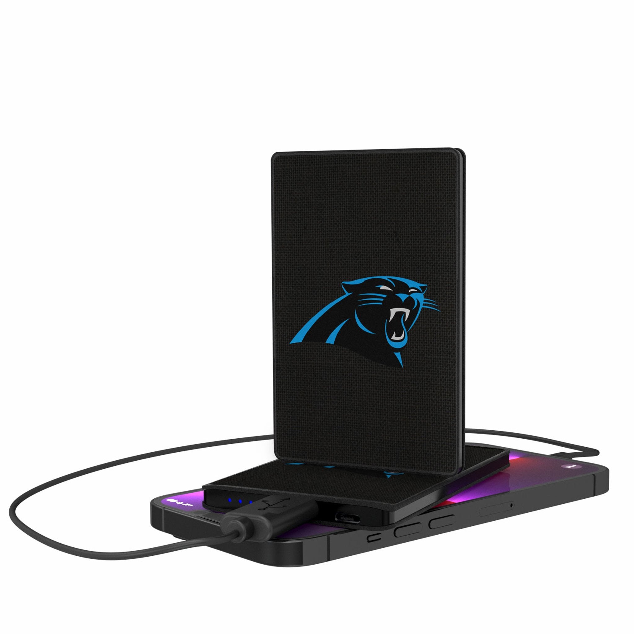 Carolina Panthers Solid 2500mAh Credit Card Powerbank - Sports Gifts, Sports Memorabilia, Sports Collectibles, Fan Shop