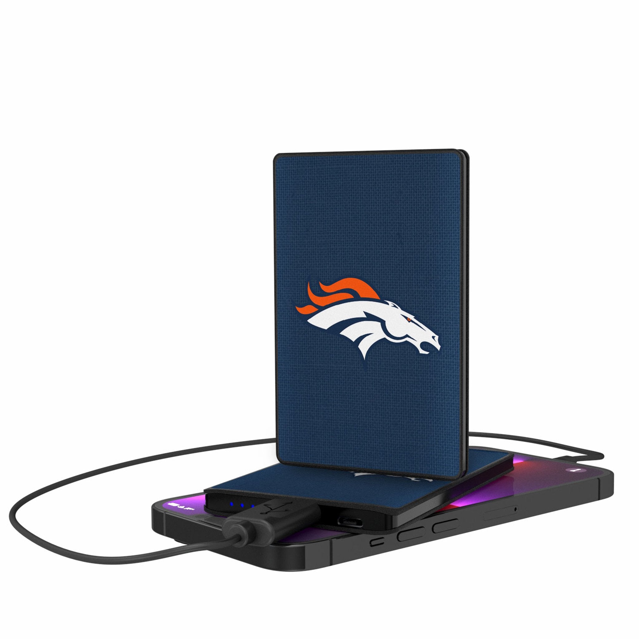 Denver Broncos Solid 2500mAh Credit Card Powerbank - Sports Gifts, Sports Memorabilia, Sports Collectibles, Fan Shop