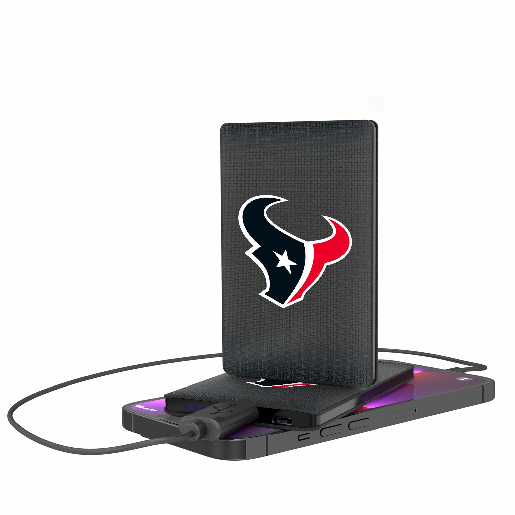 Houston Texans Linen 2500mAh Credit Card Powerbank - Sports Gifts, Sports Memorabilia, Sports Collectibles, Fan Shop