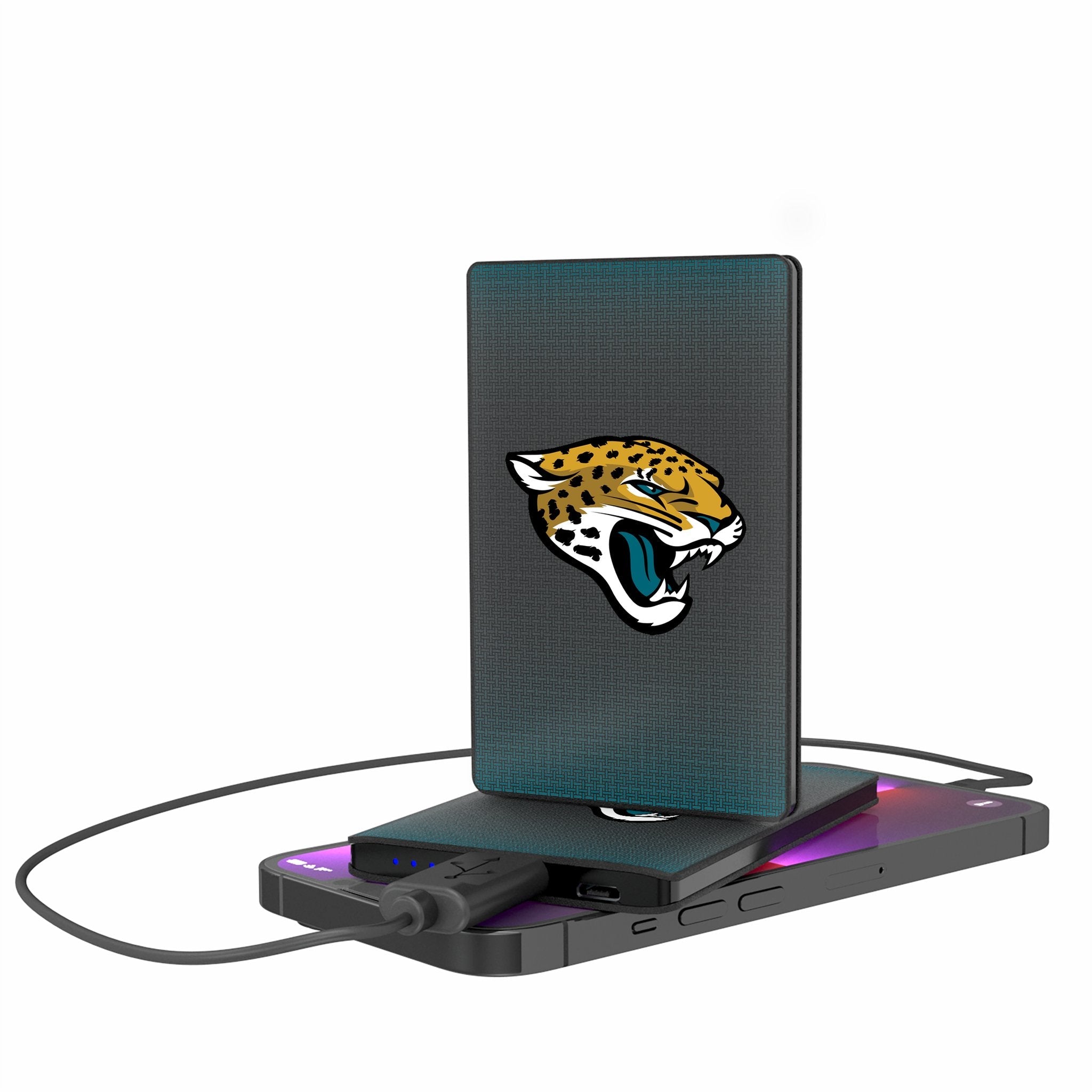 Jacksonville Jaguars Linen 2500mAh Credit Card Powerbank - Sports Gifts, Sports Memorabilia, Sports Collectibles, Fan Shop