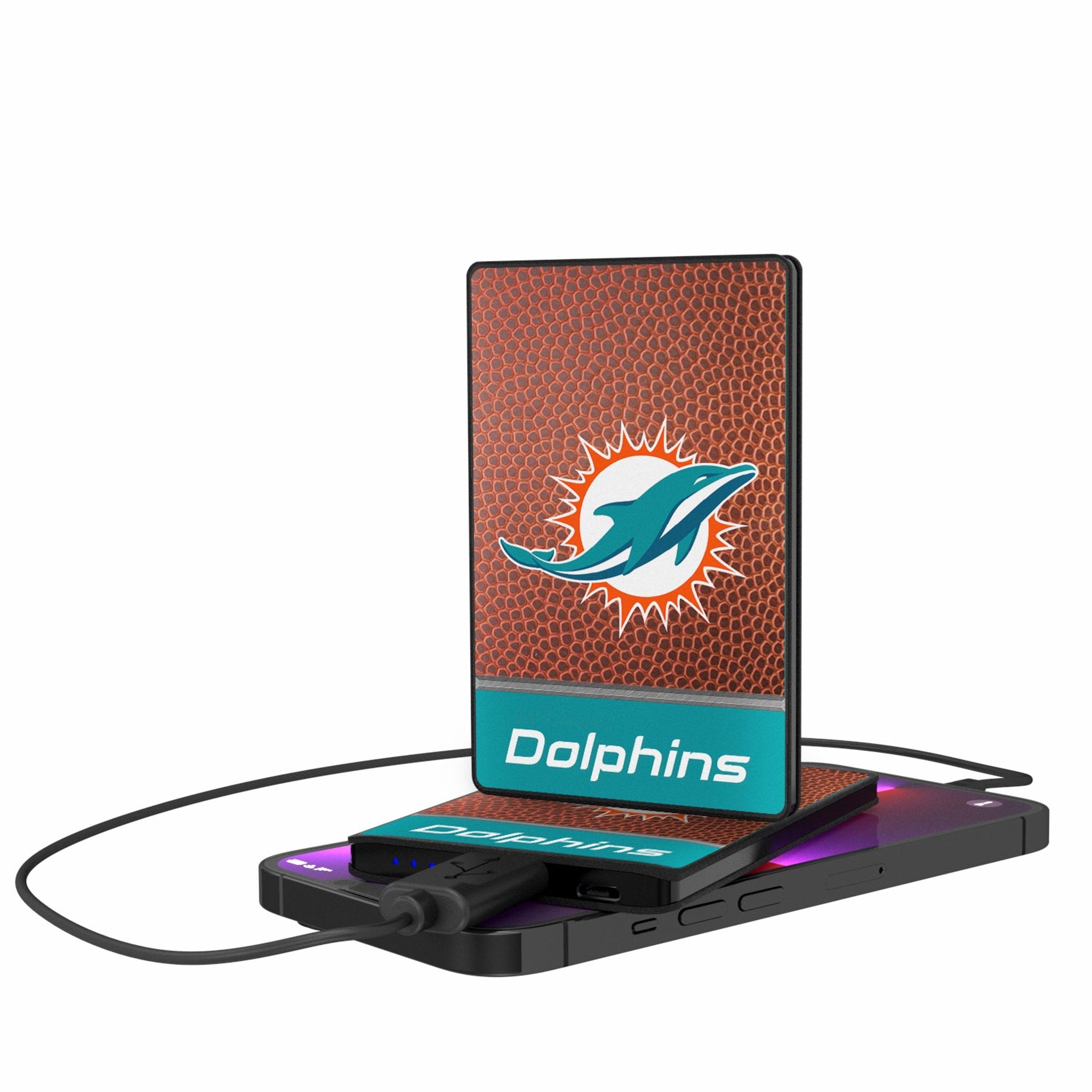 Miami Dolphins Football Wordmark 2500mAh Credit Card Powerbank - Sports Gifts, Sports Memorabilia, Sports Collectibles, Fan Shop